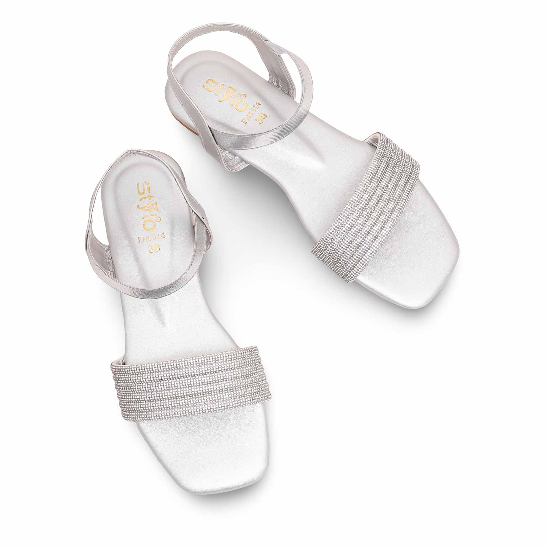 Silver Fancy Sandal FN6014 - Image 5