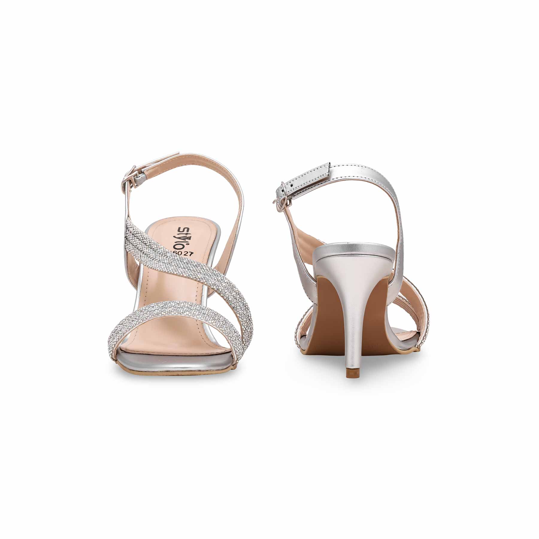 Silver Fancy Sandal FN6027 - Image 4