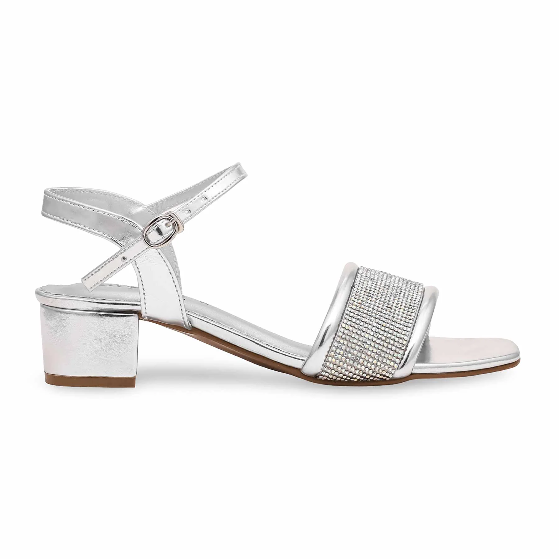 Silver Fancy Sandal FN6044 - Image 2