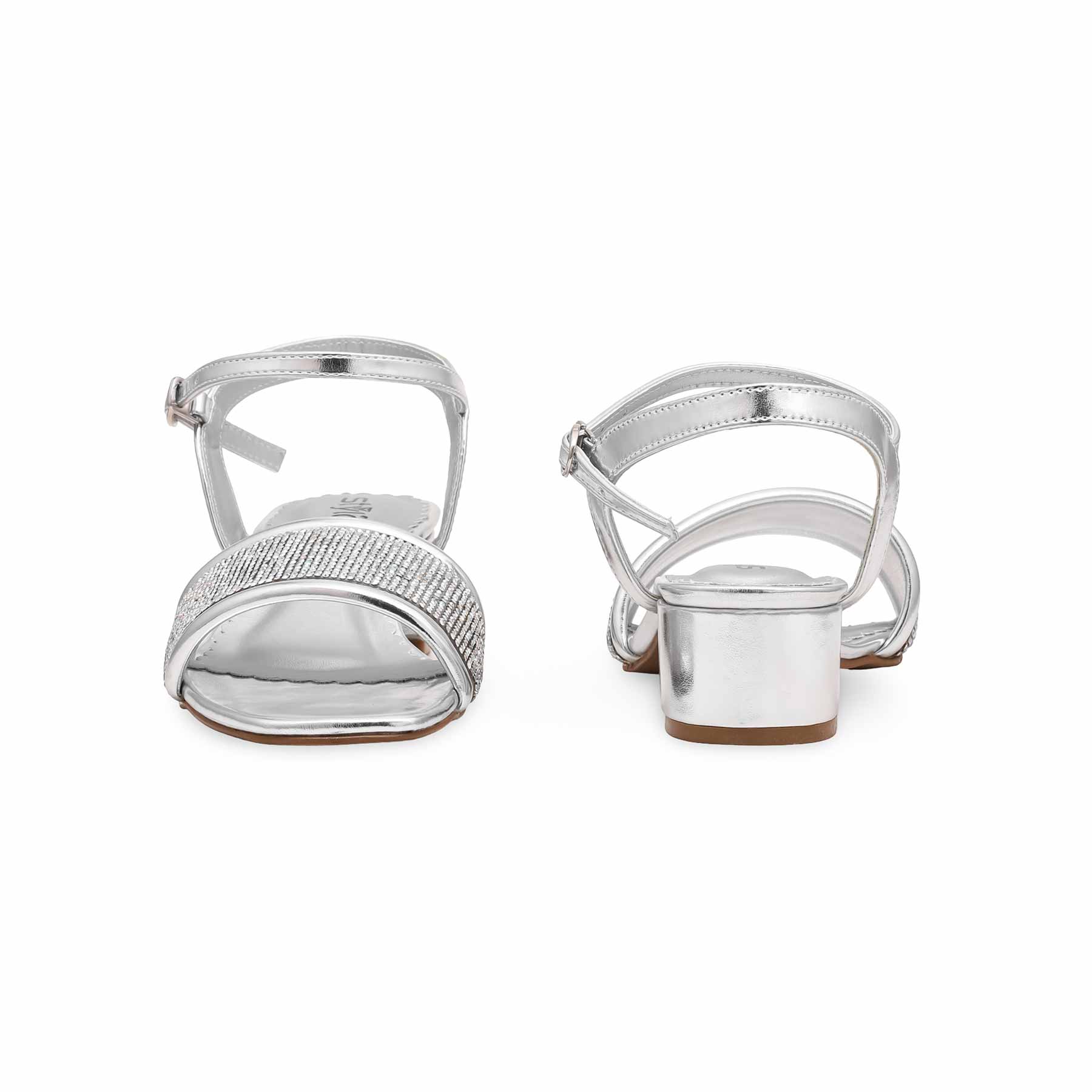 Silver Fancy Sandal FN6044 - Image 4