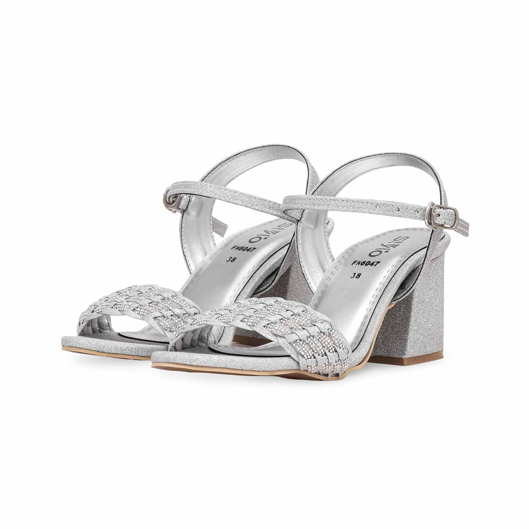 Silver Fancy Sandal FN6047 - Image 3