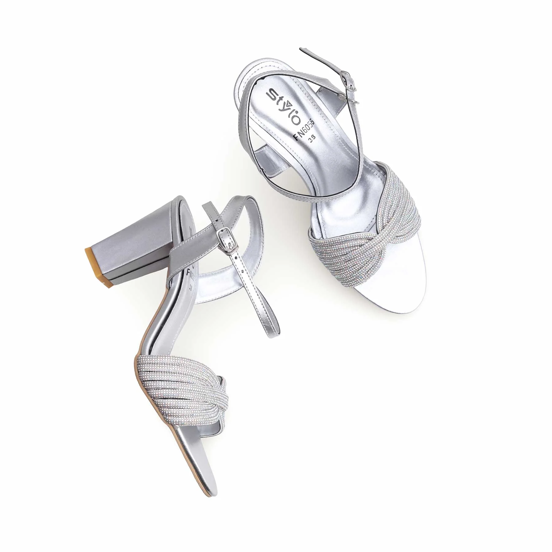 Silver Fancy Sandal FN6056 - Image 5