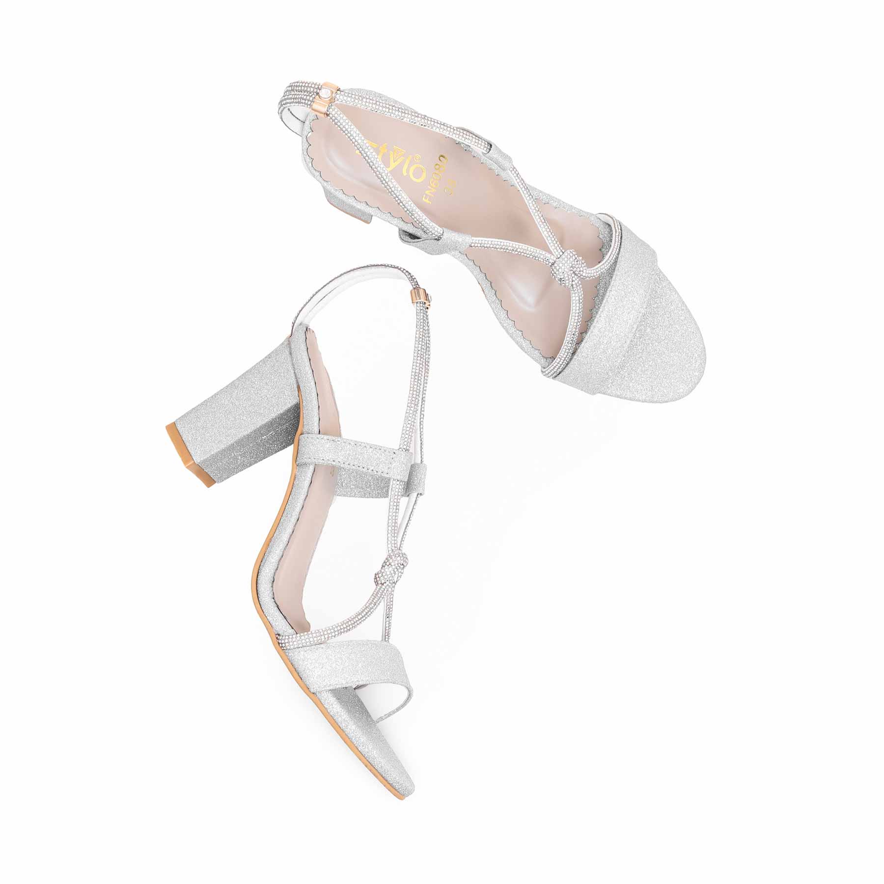 Silver Fancy Sandal FN6080 - Image 5