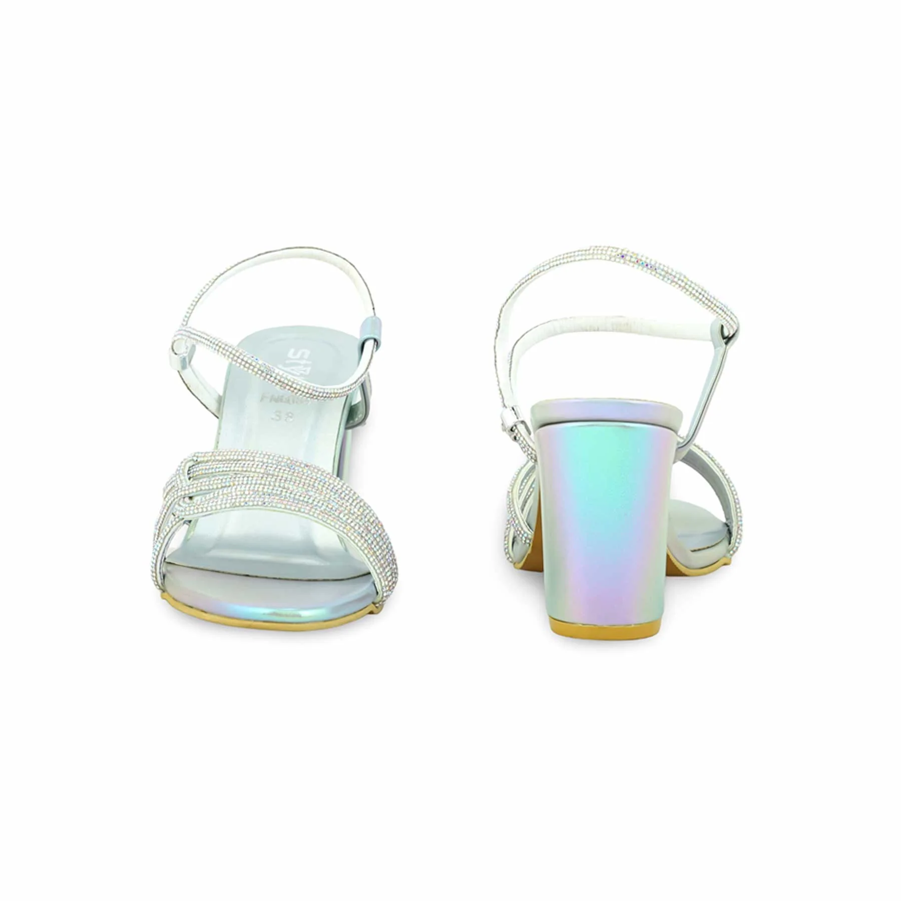 Silver Fancy Sandal FN6084 - Image 4