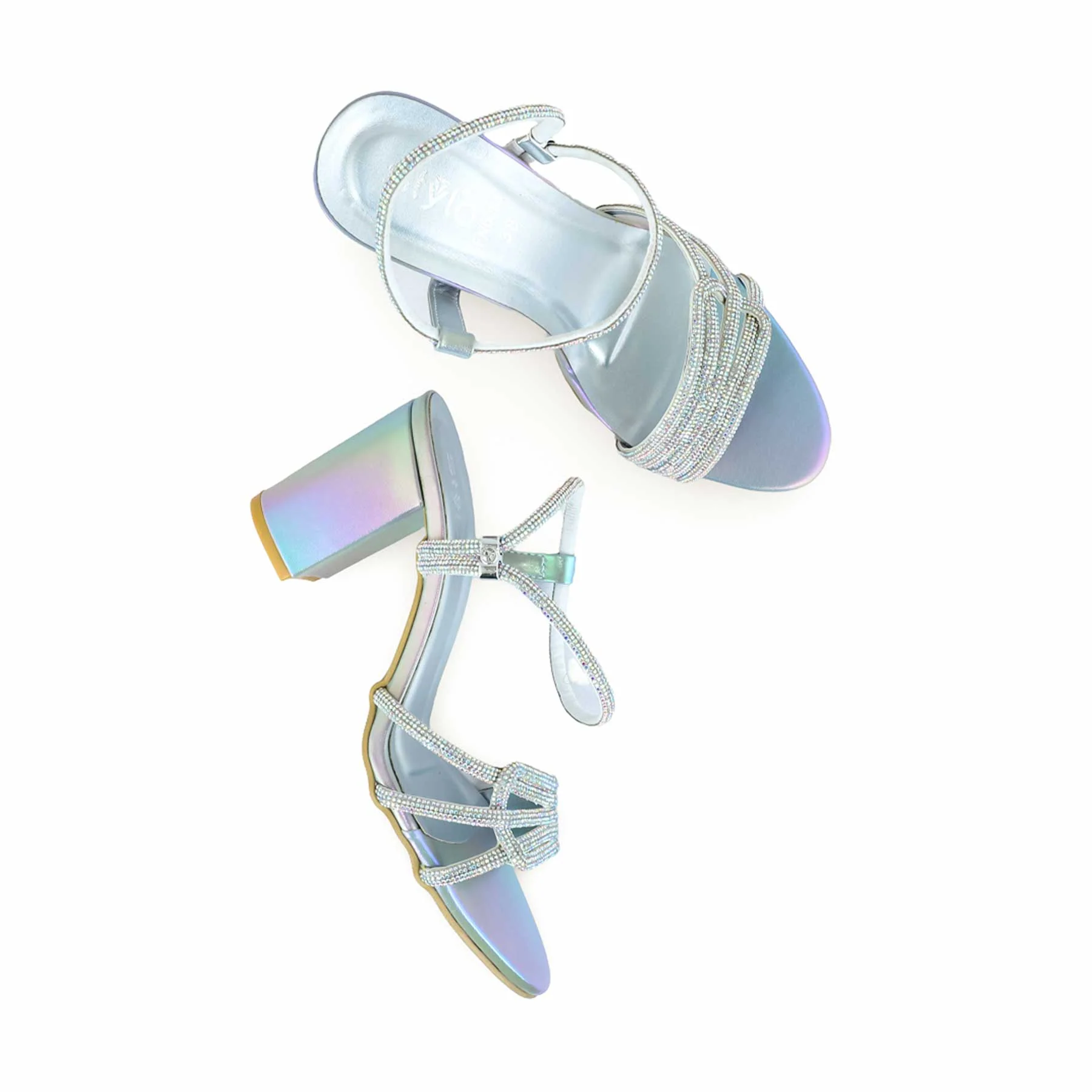 Silver Fancy Sandal FN6084 - Image 5