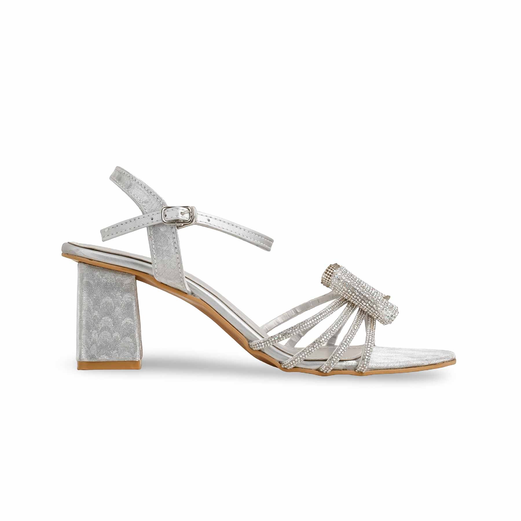 Silver Fancy Sandal FN6126 - Image 2