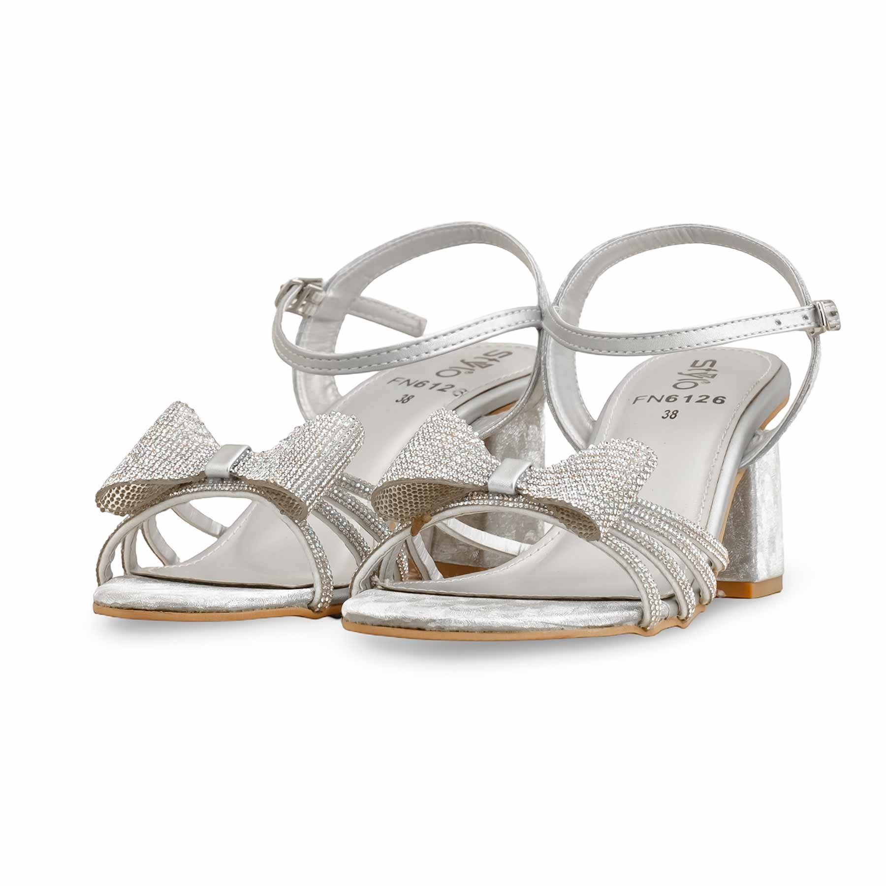 Silver Fancy Sandal FN6126 - Image 3