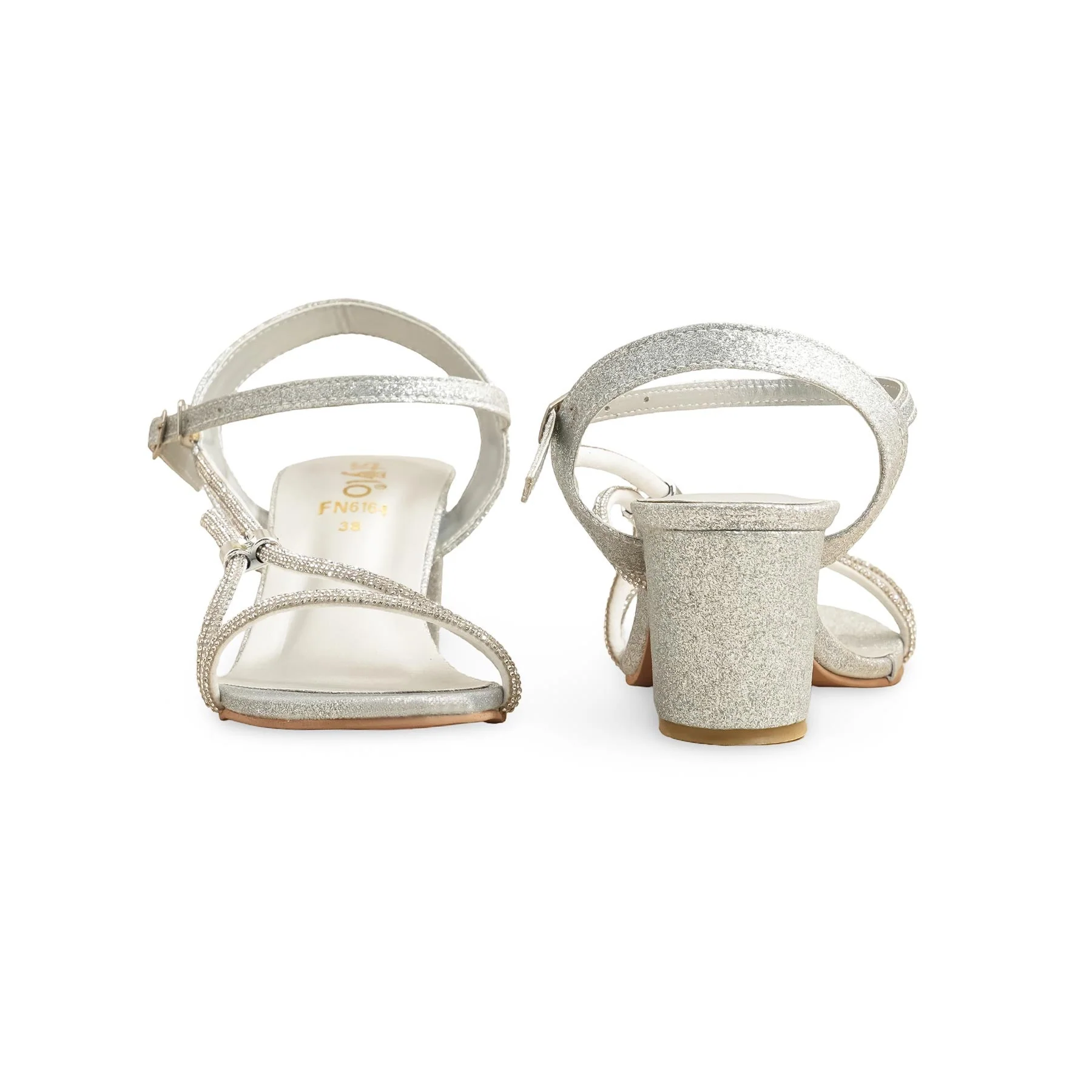 Silver Fancy Sandal FN6164 - Image 4
