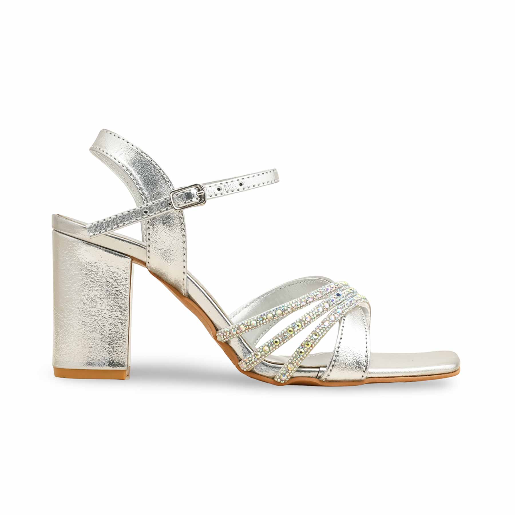 Silver Fancy Sandal FN6230 - Image 2