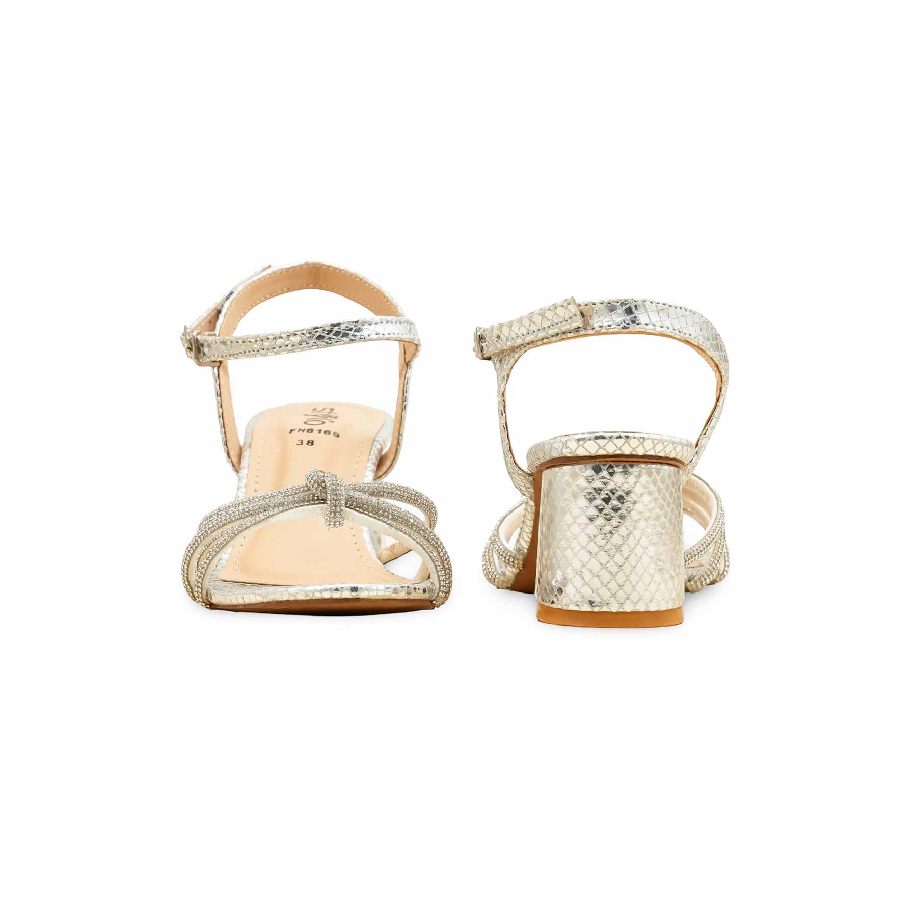 Silver Fancy Sandal For Ladies FN6169 - Image 4