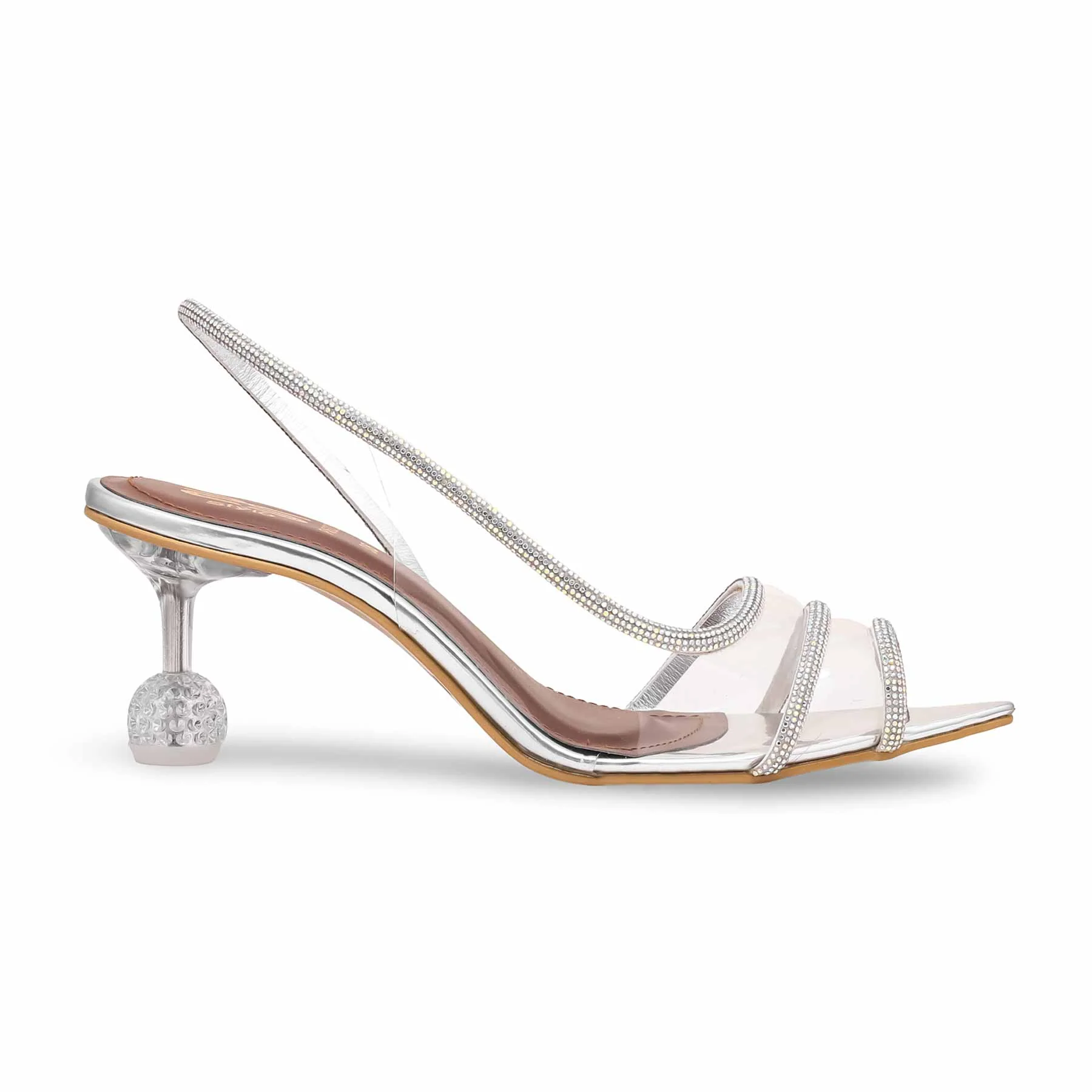Silver Fancy Sandal For Women FN6005 - Image 2