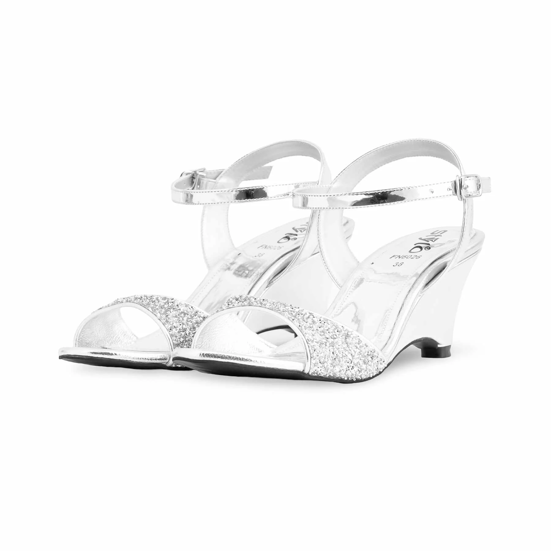 Silver Fancy Sandal For Women FN6026 - Image 3