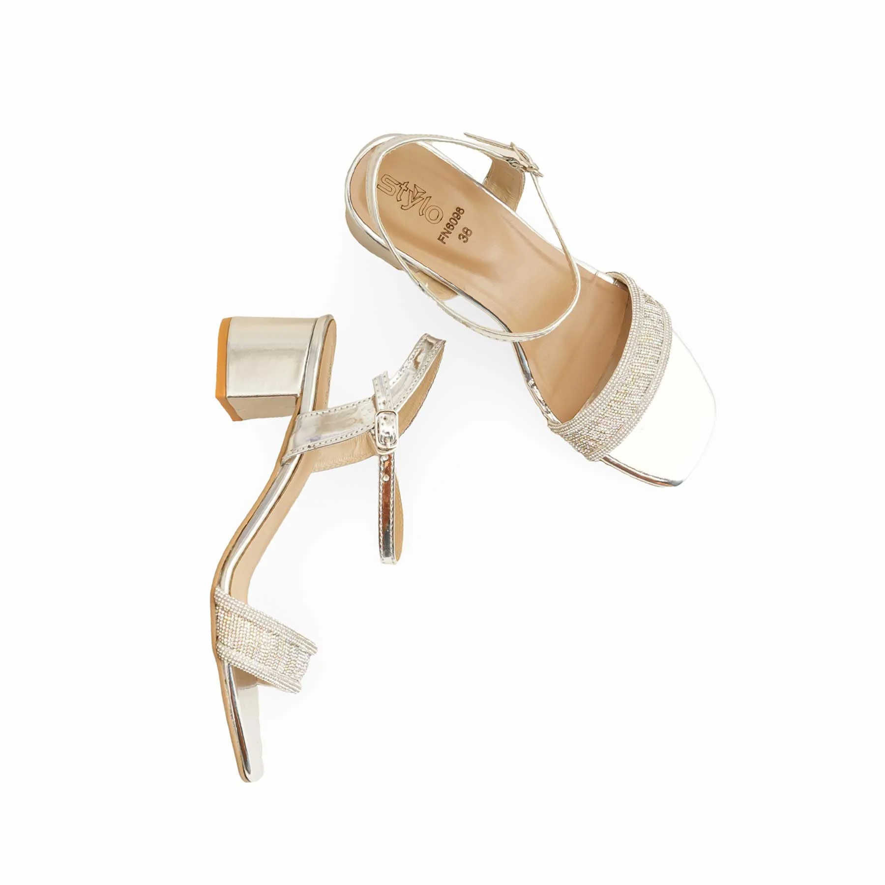 Silver Fancy Sandal For Women FN6098 - Image 5