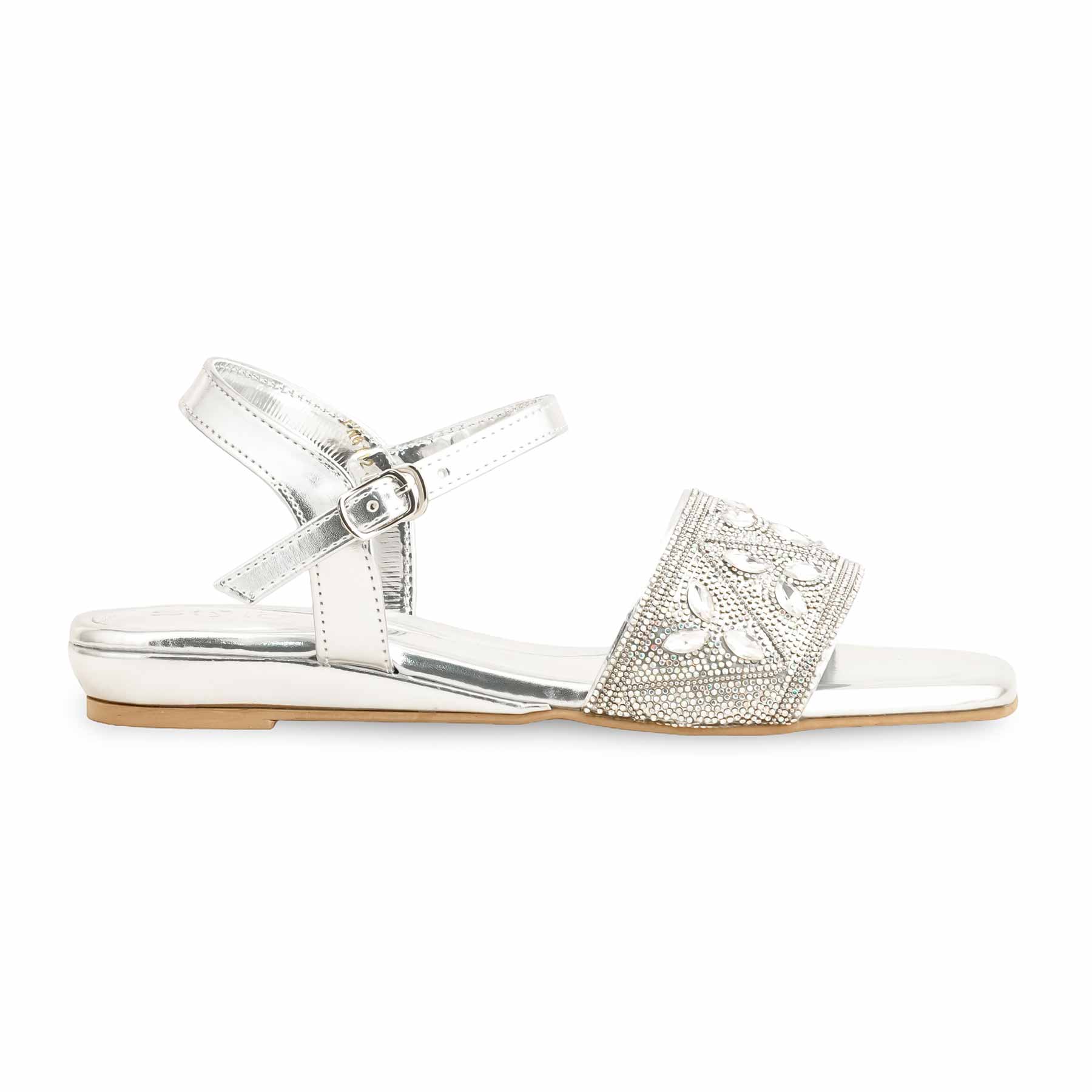 Silver Fancy Sandal For Women FN6112 - Image 2