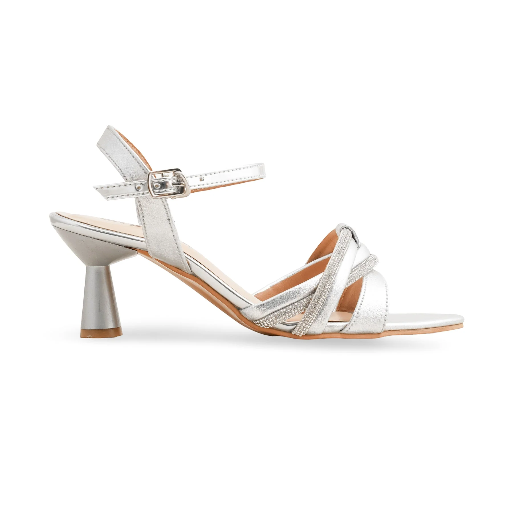 Silver Fancy Sandal For Women FN6135 - Image 2