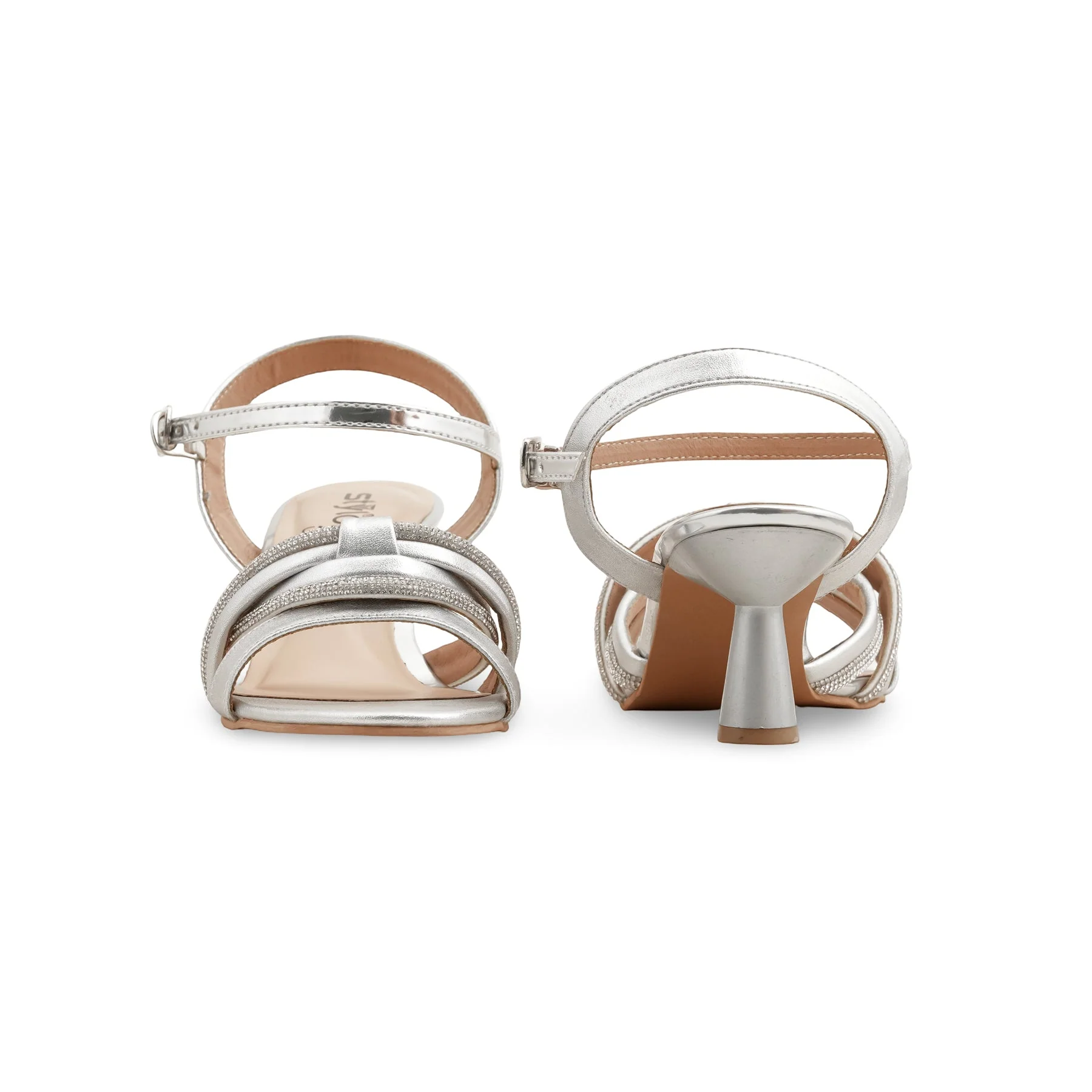 Silver Fancy Sandal For Women FN6135 - Image 4