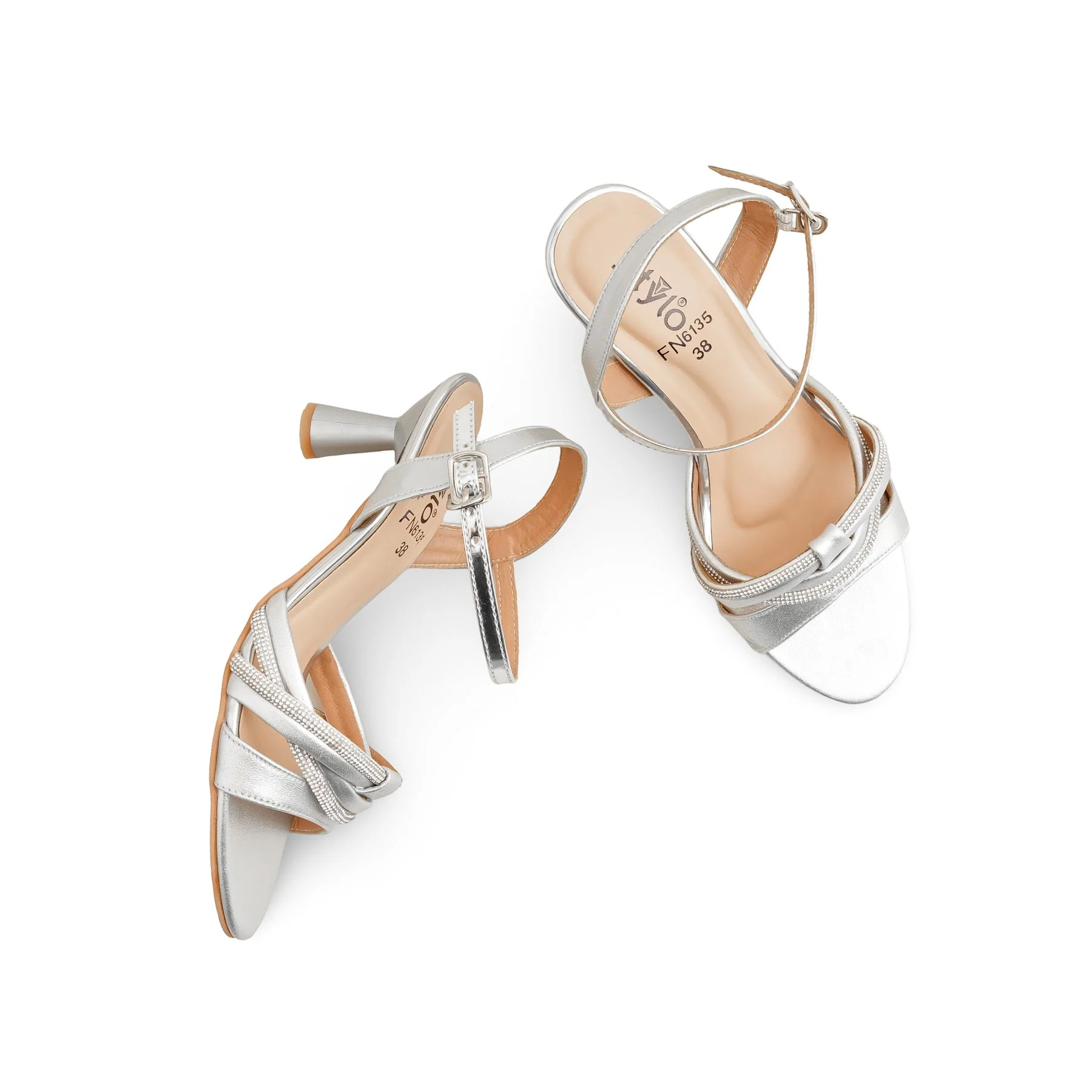 Silver Fancy Sandal For Women FN6135 - Image 5
