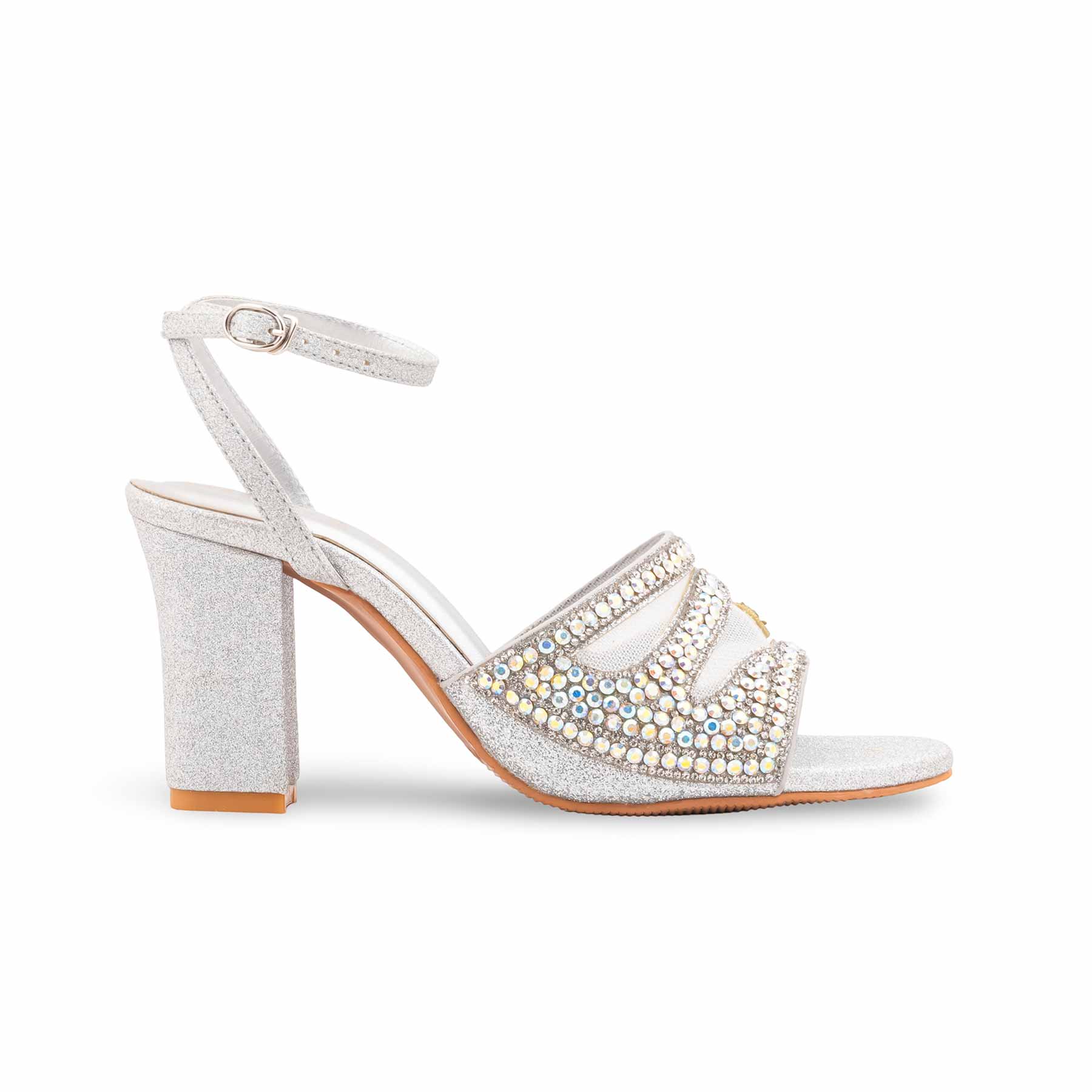 Silver Fancy Sandal For Women FN6188 - Image 2