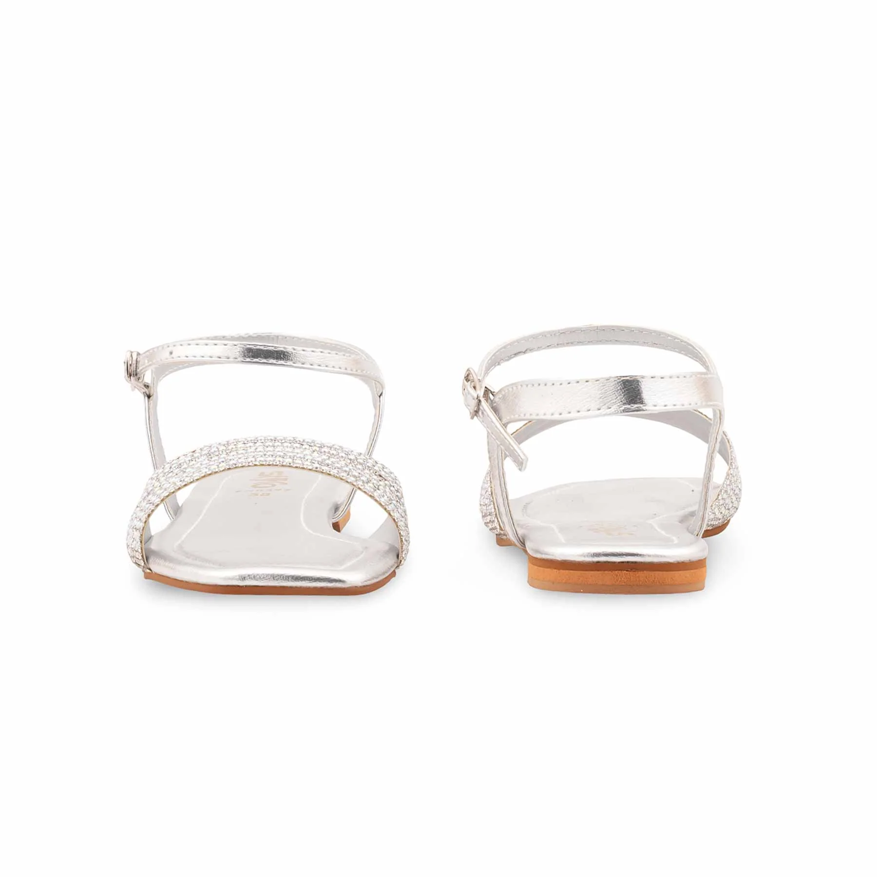 Silver Fancy Sandal For Women FN6297 - Image 4