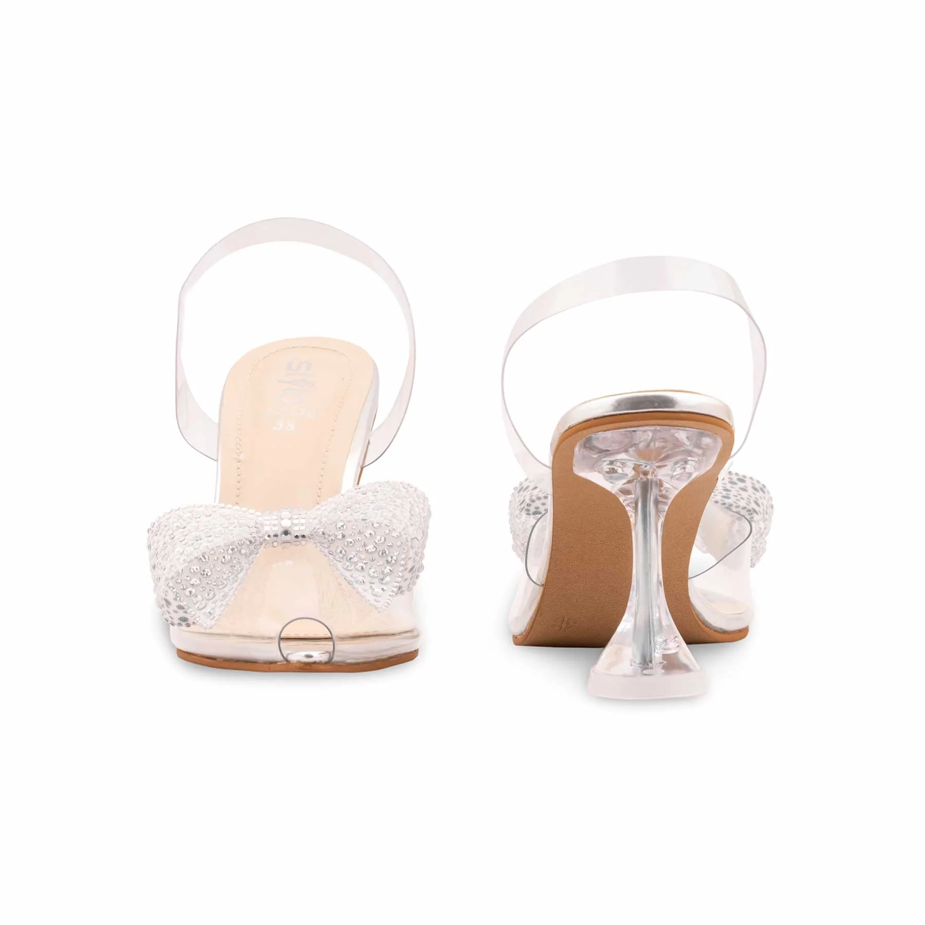 Silver Fancy Sandal For Women FN8078 - Image 4