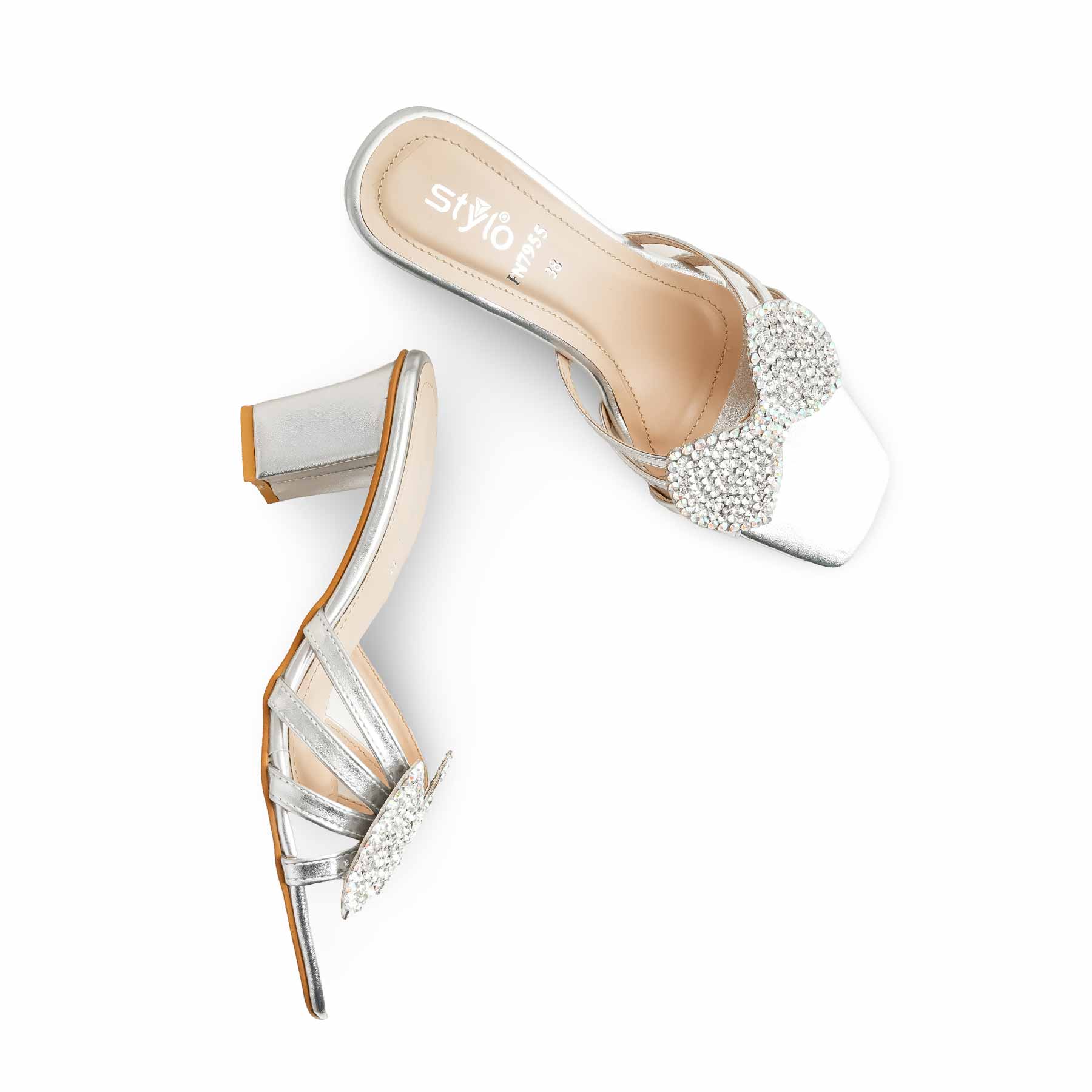 Silver Fancy Slipper For Ladies FN7955 - Image 5