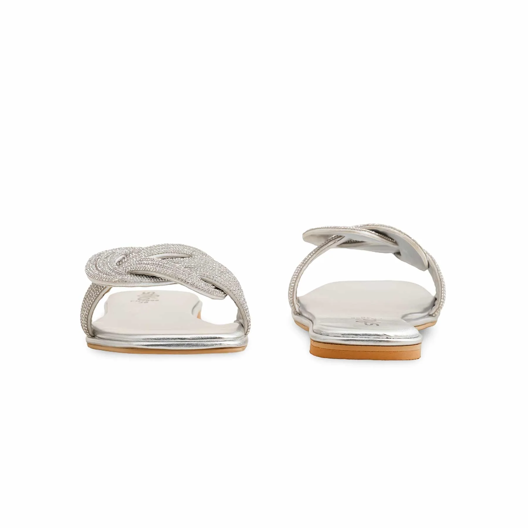 Silver Fancy Slipper For Ladies FN7998 - Image 4