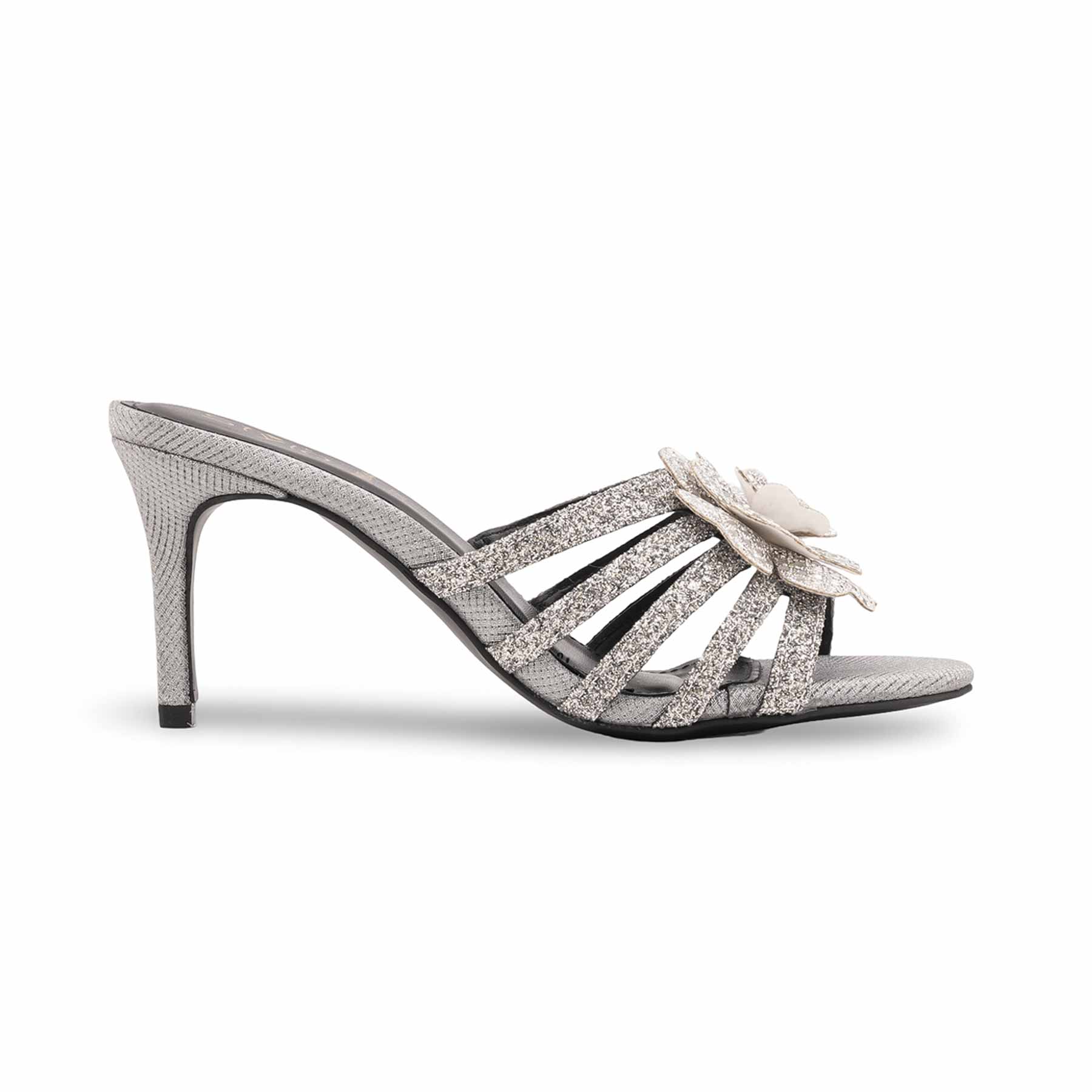 Silver Fancy Slipper For Ladies FN8044 - Image 2