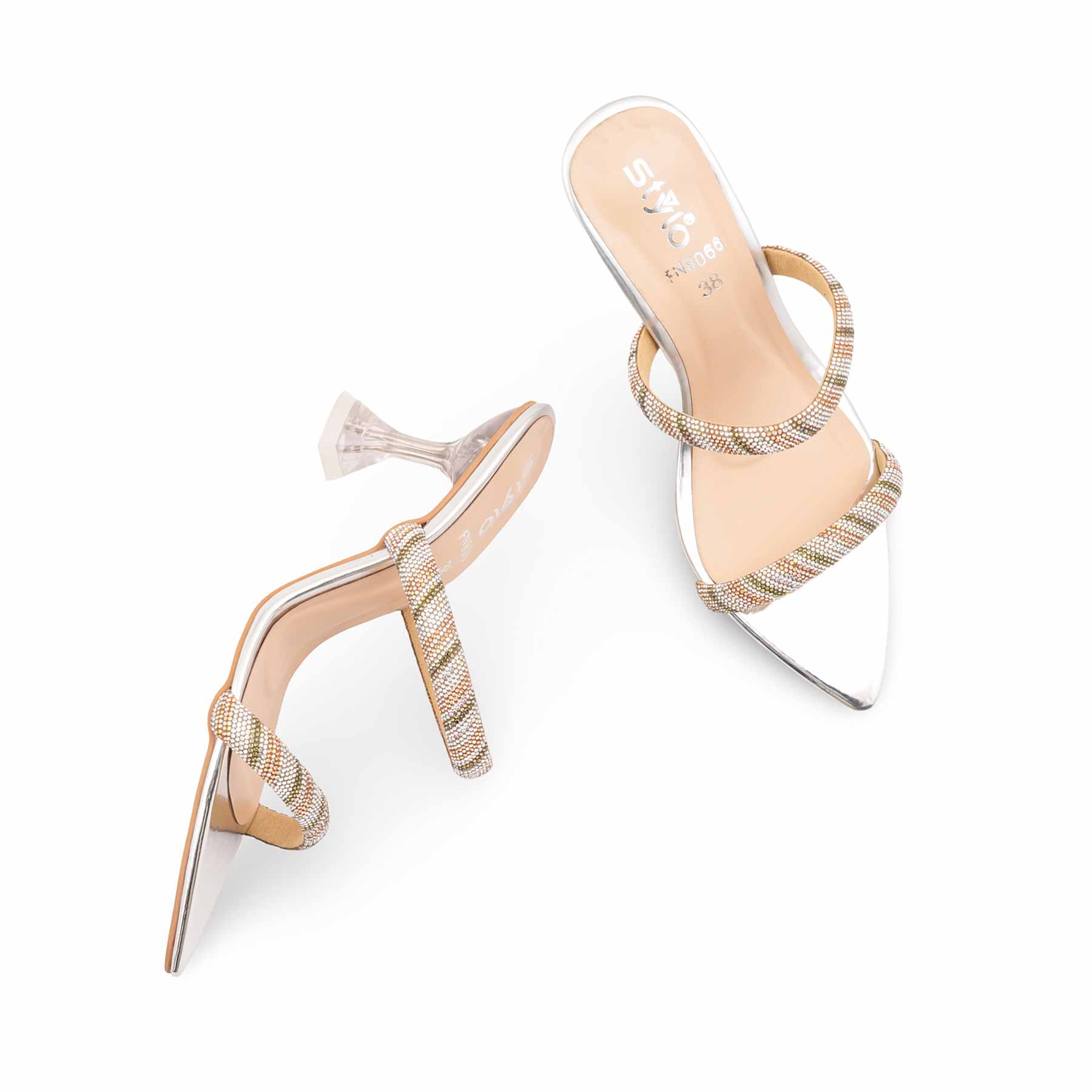 Silver Fancy Slipper For Ladies FN8066 - Image 5