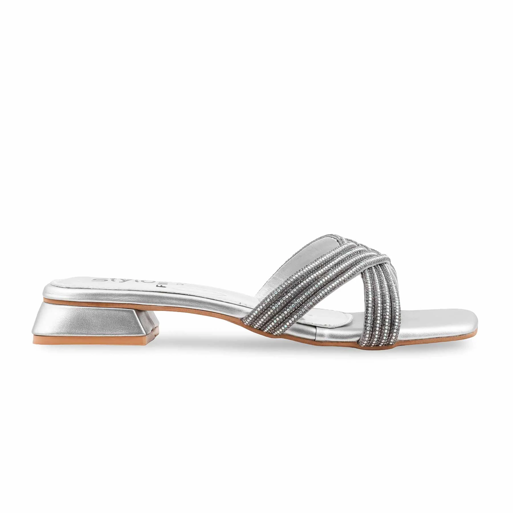 Silver Fancy Slipper For Ladies FN8068 - Image 2