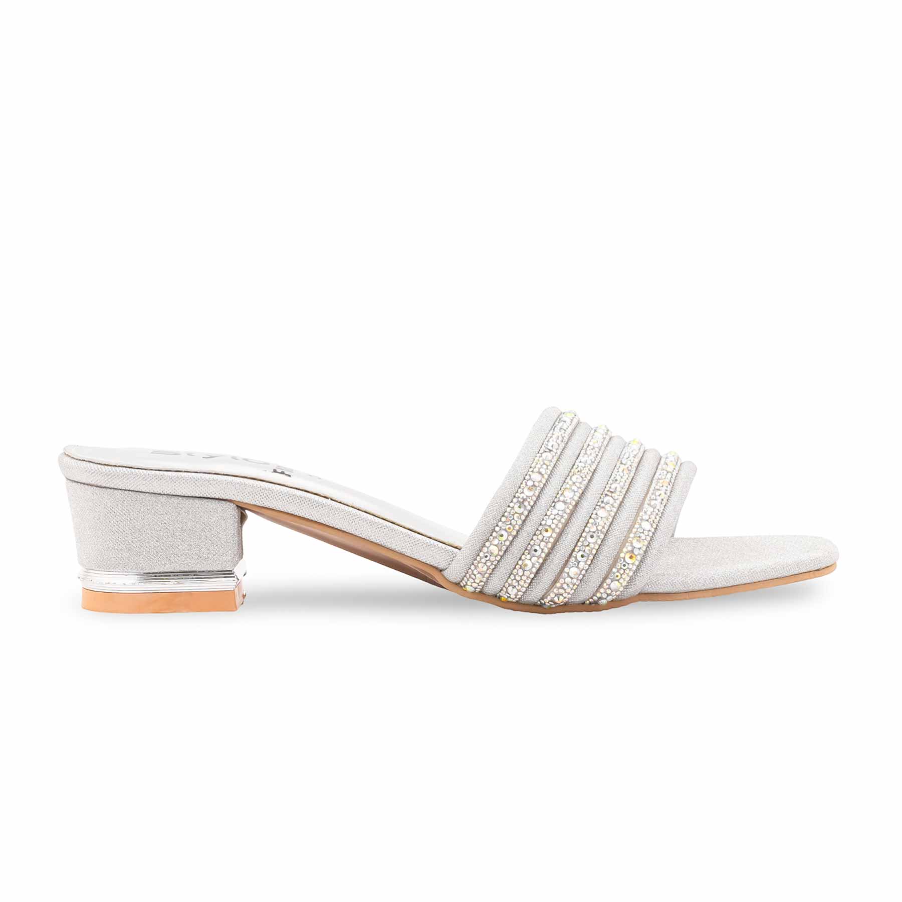 Silver Fancy Slipper For Ladies FN8070 - Image 2