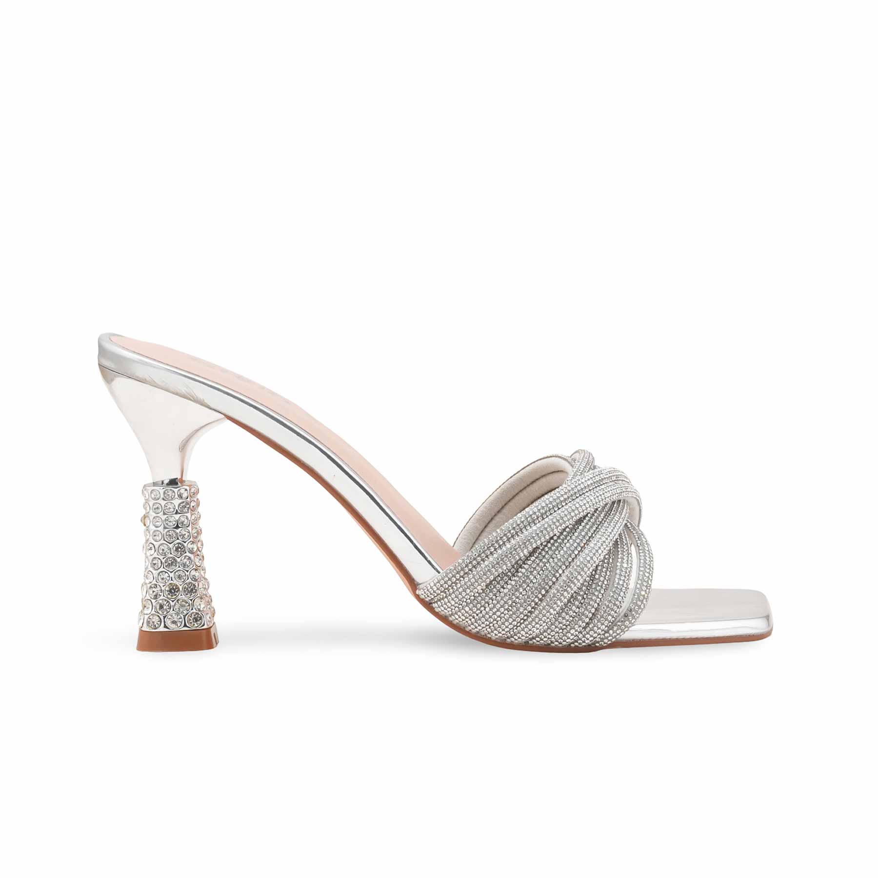 Silver Fancy Slipper For Women FN6246 - Image 2