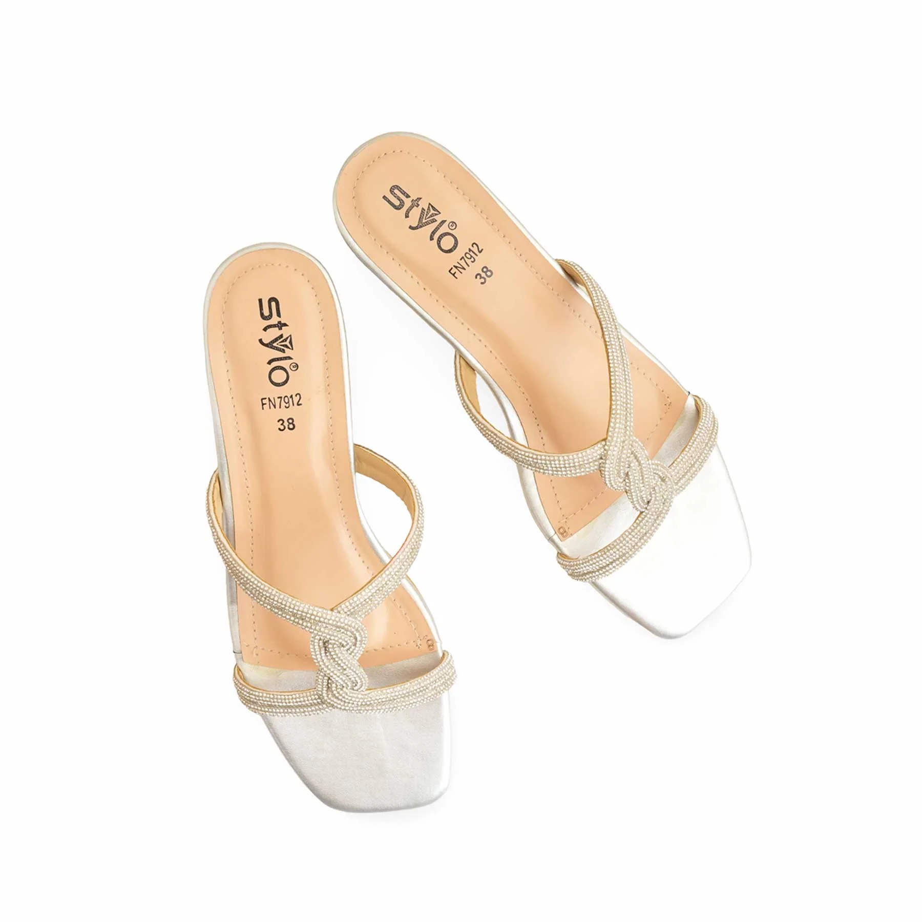 Silver Fancy Slipper For Women FN7912 - Image 5