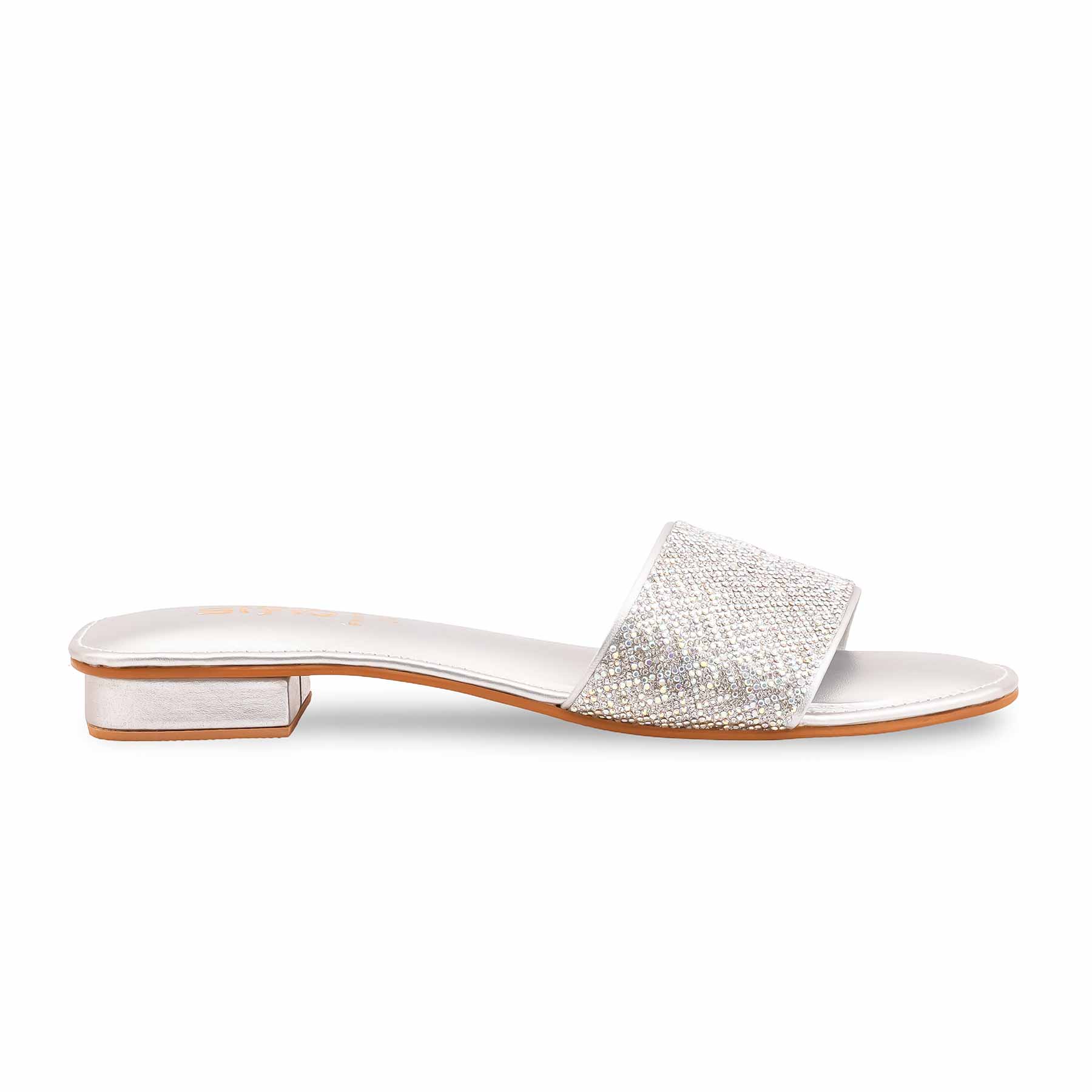 Silver Fancy Slipper For Women FN8088 - Image 2