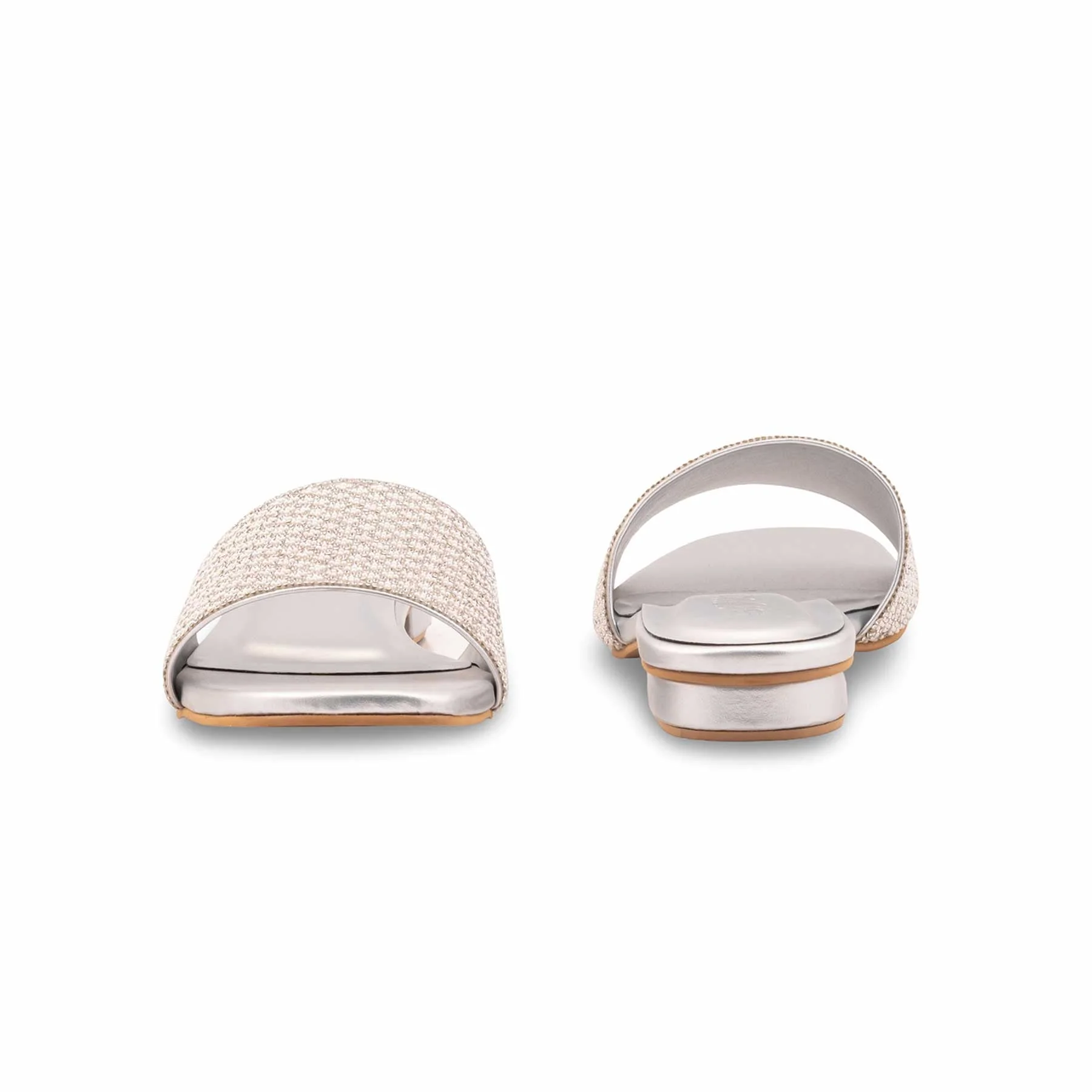 Silver Fancy Slipper For Women FN8092 - Image 4