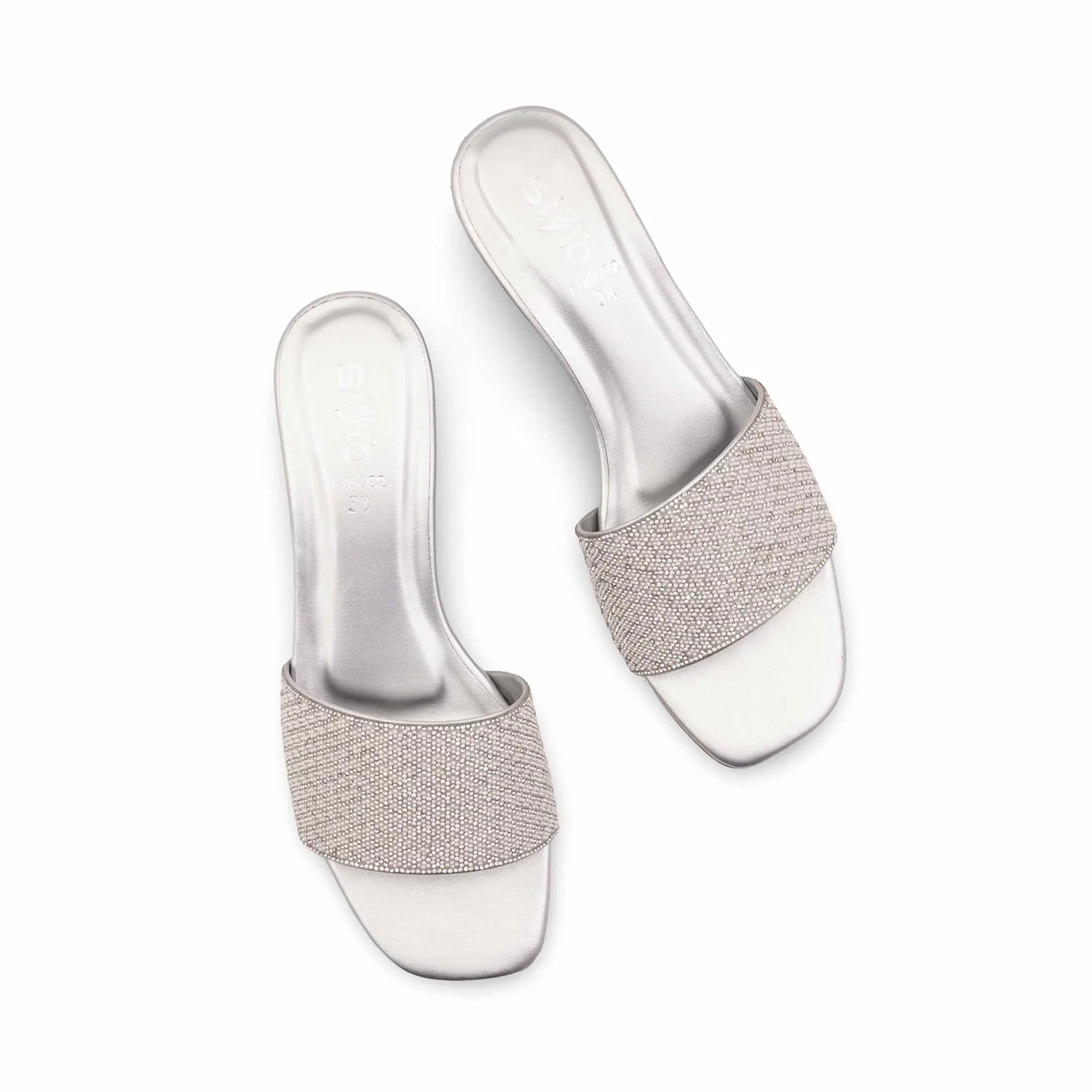 Silver Fancy Slipper For Women FN8092 - Image 5