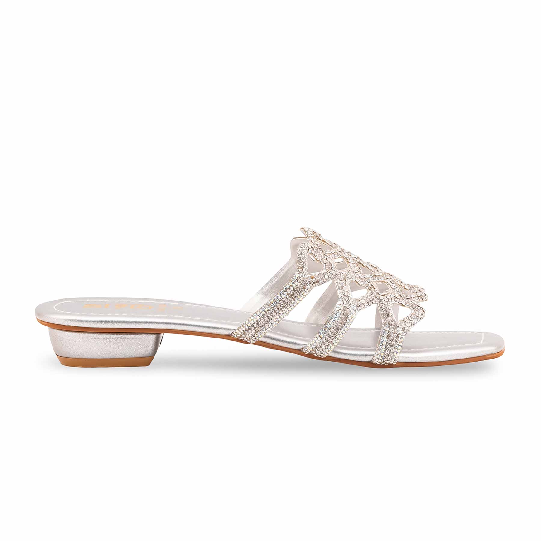 Silver Fancy Slipper For Women FN8115 - Image 2