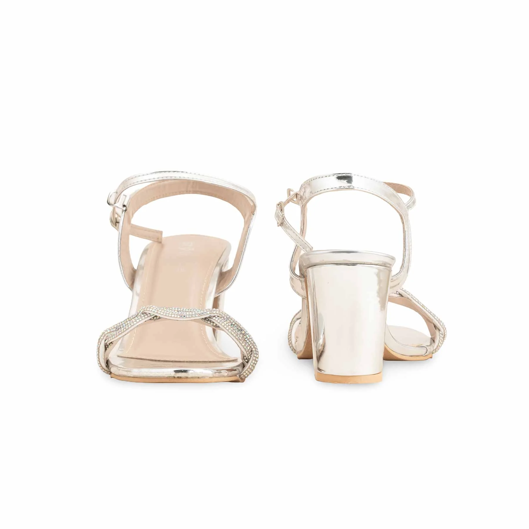 Silver Fancy Women Sandal FN6076 - Image 5