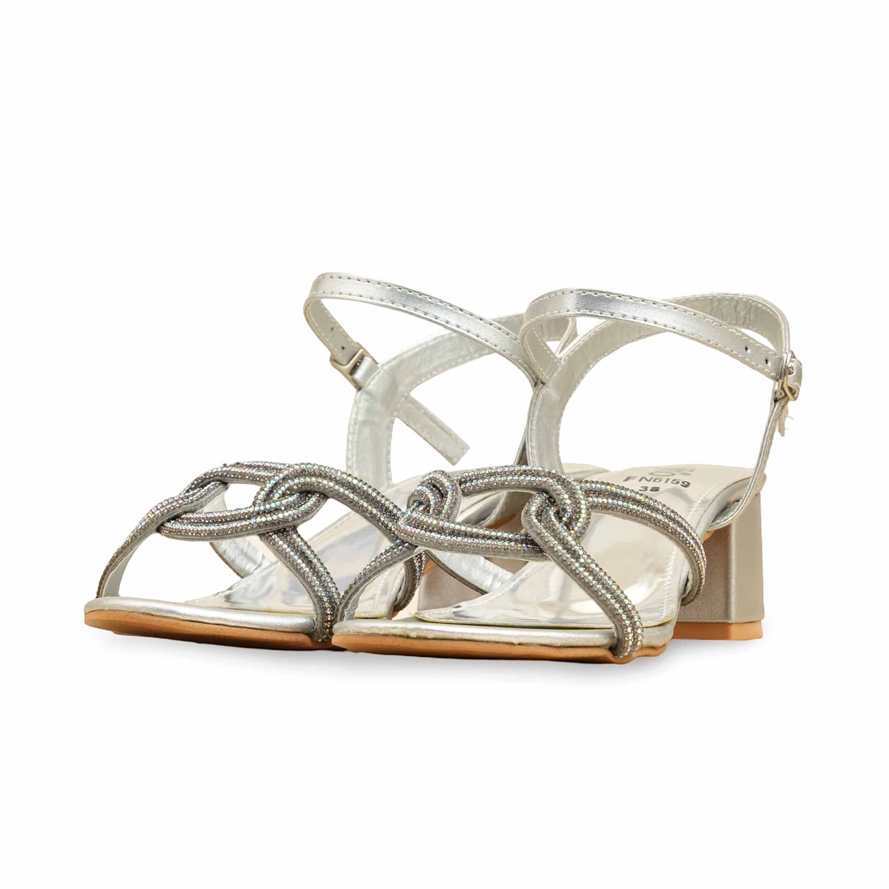 Silver Fancy Women Sandal FN6159 - Image 3