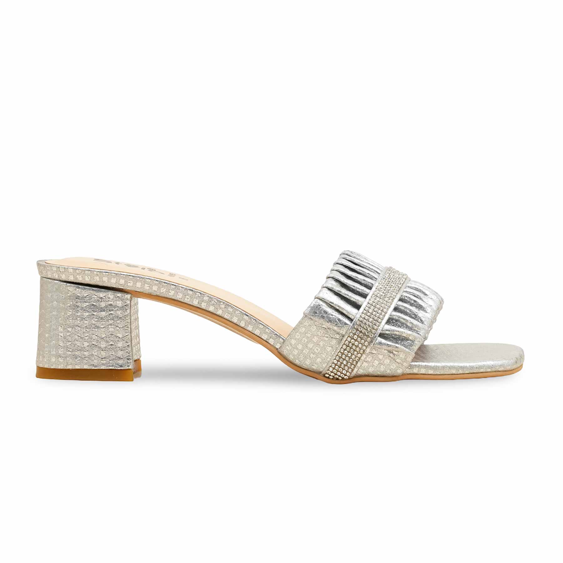 Silver Fancy Women Slipper FN8015 - Image 2