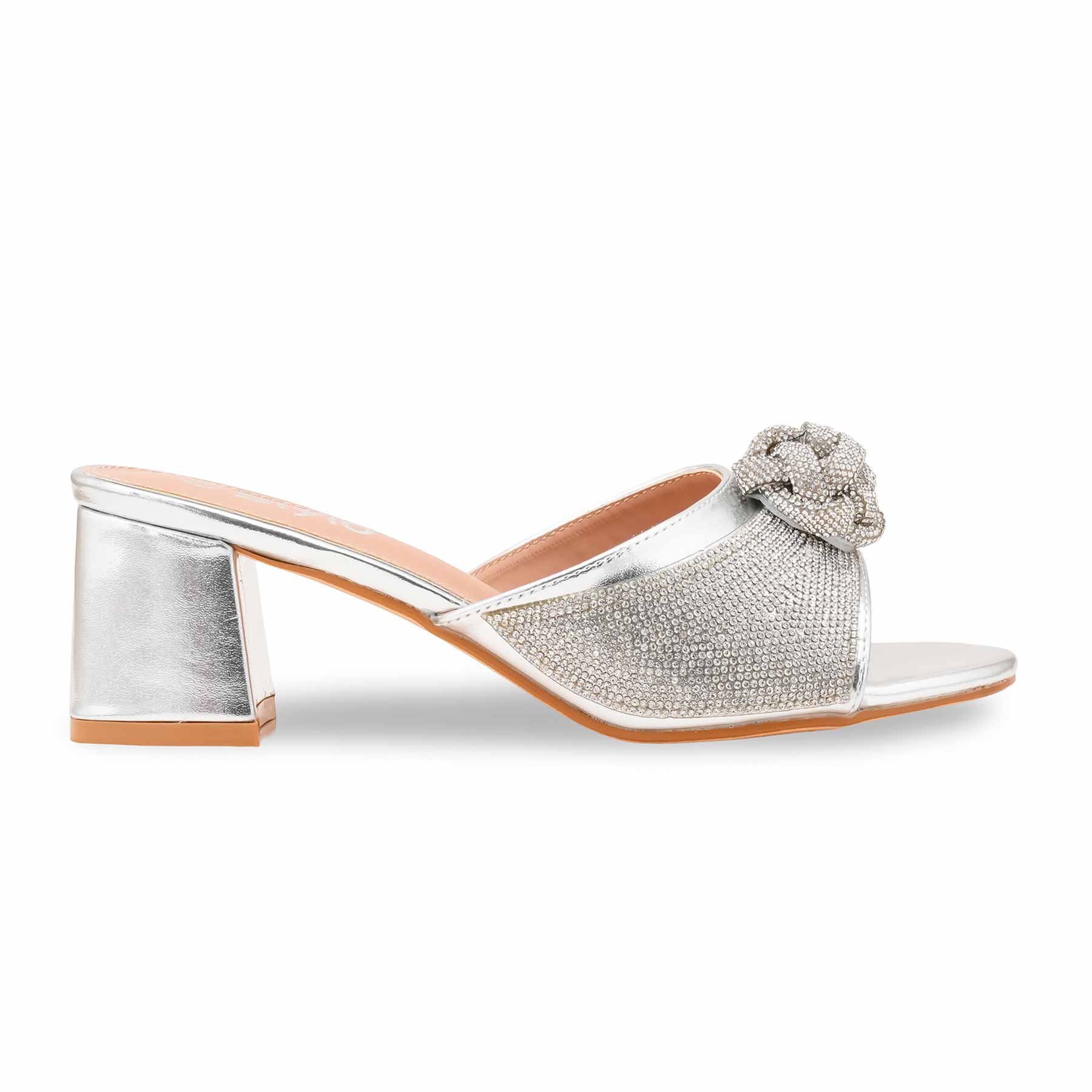 Silver Fancy Women Slipper FN8017 - Image 2