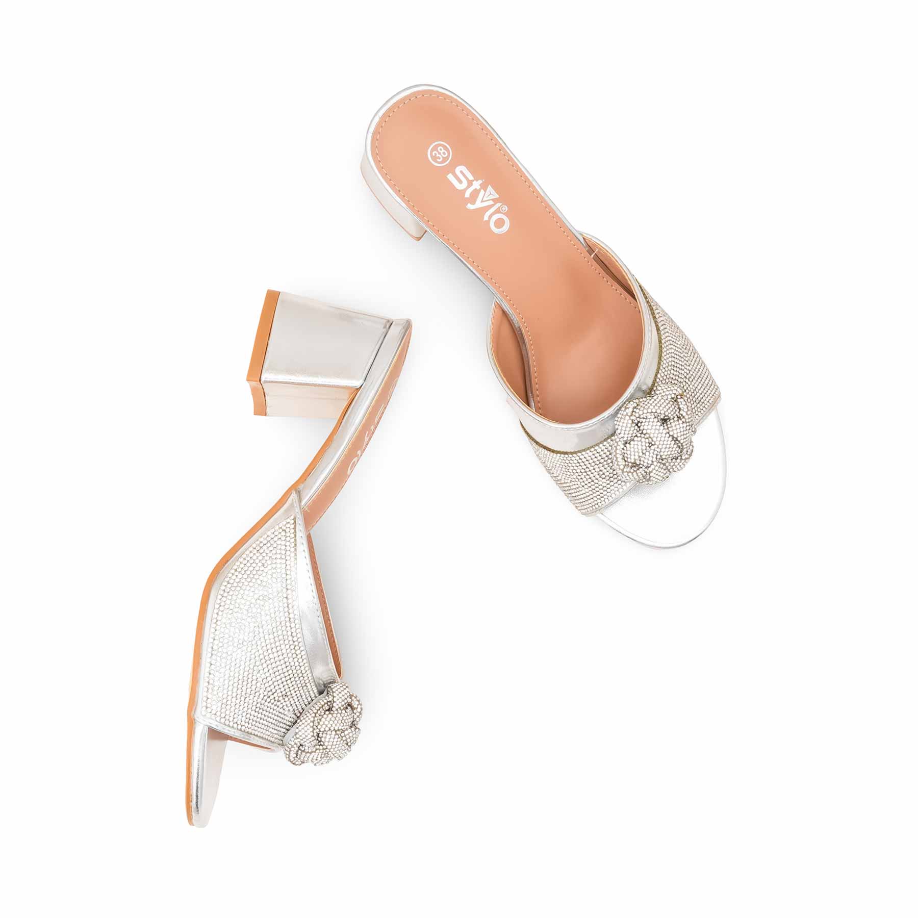 Silver Fancy Women Slipper FN8017 - Image 5