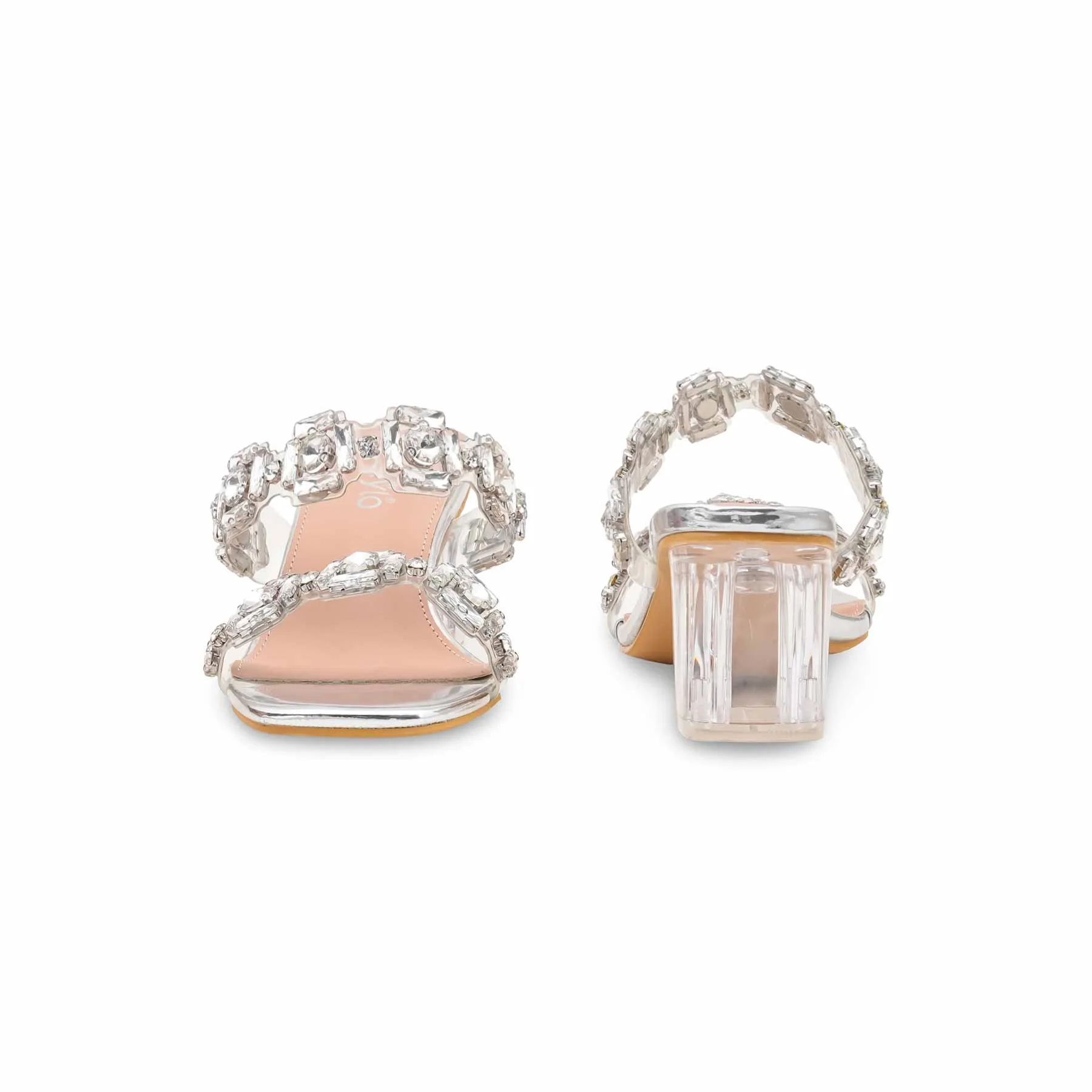 Silver Fancy Women Slipper FN8019 - Image 4