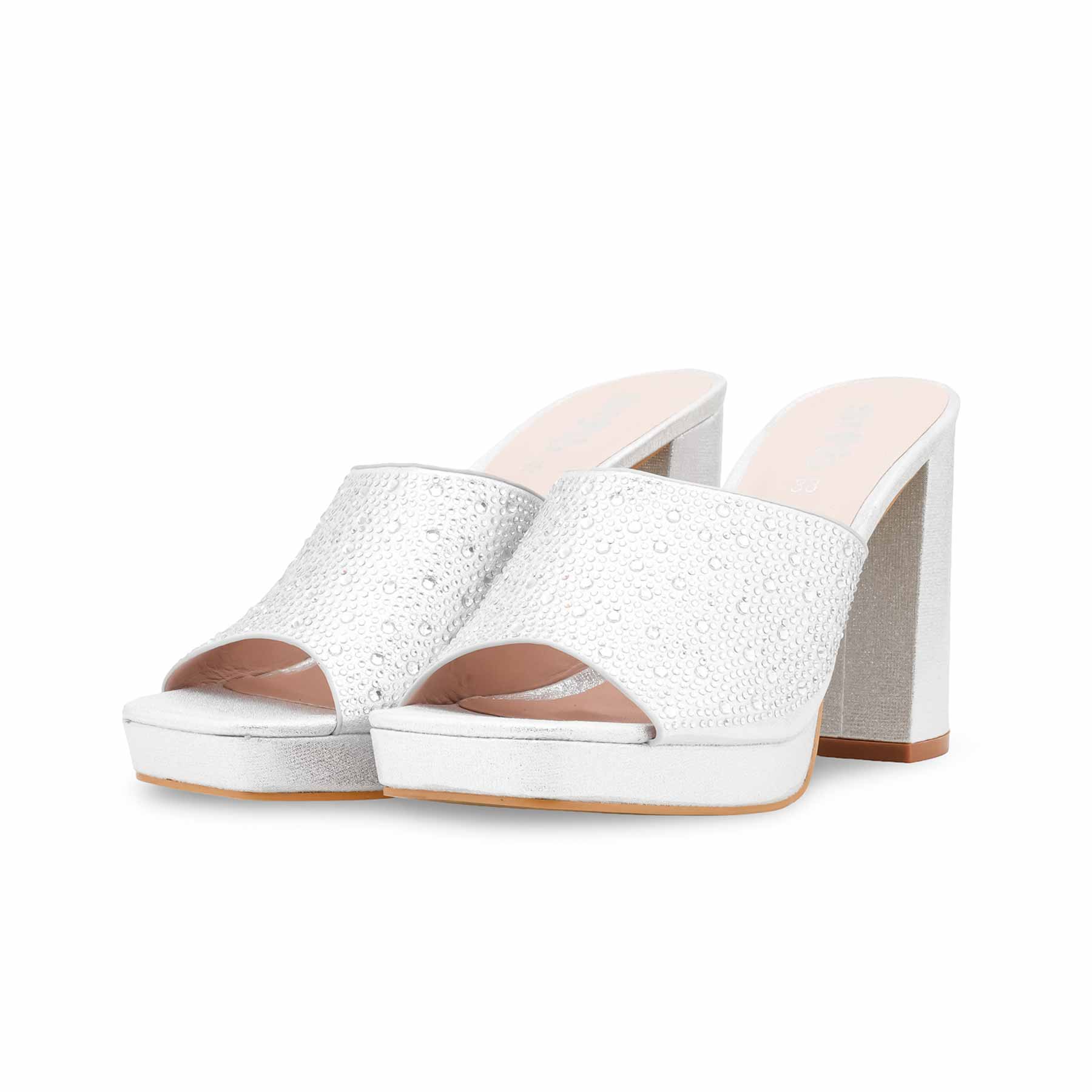 Silver Fancy Women Slipper FN8023 - Image 3