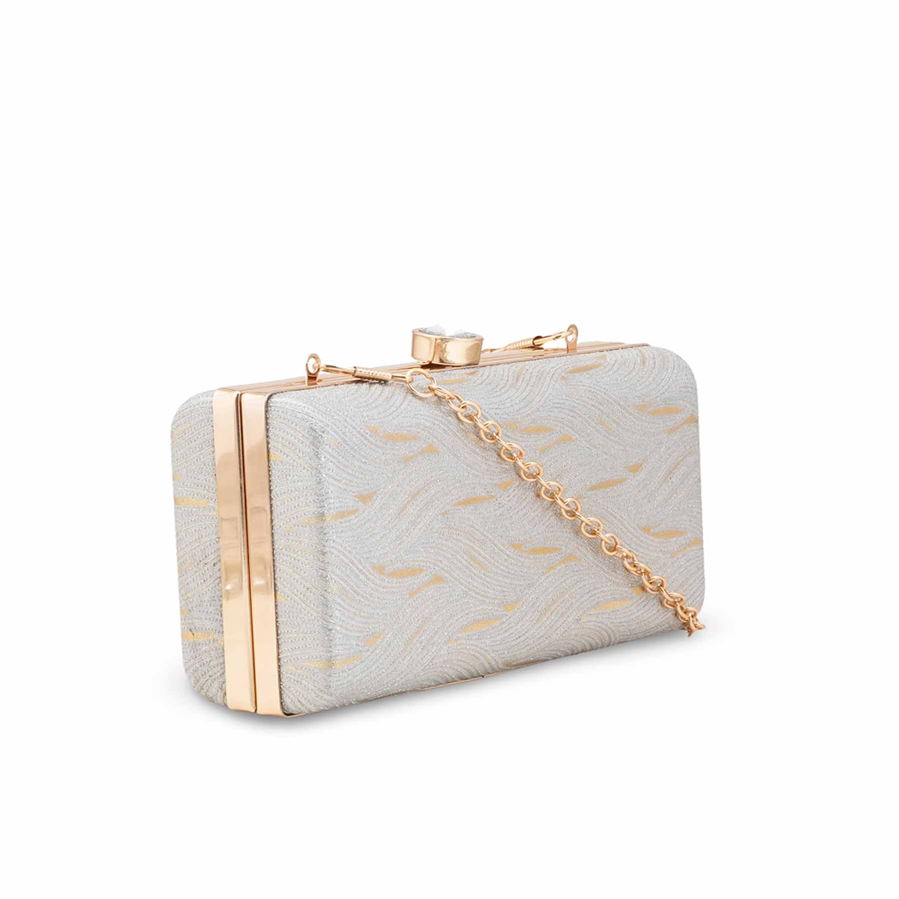 Silver Formal Clutch For Ladies P15701 - Image 3