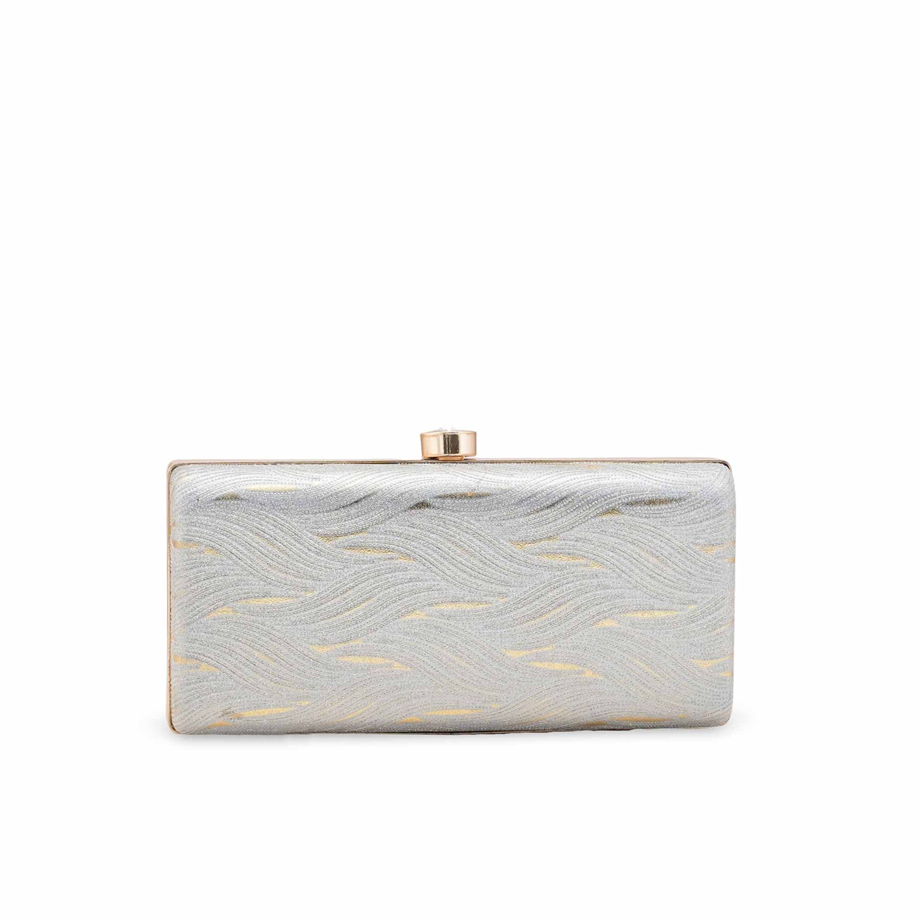 Silver Formal Clutch For Ladies P15701 - Image 4