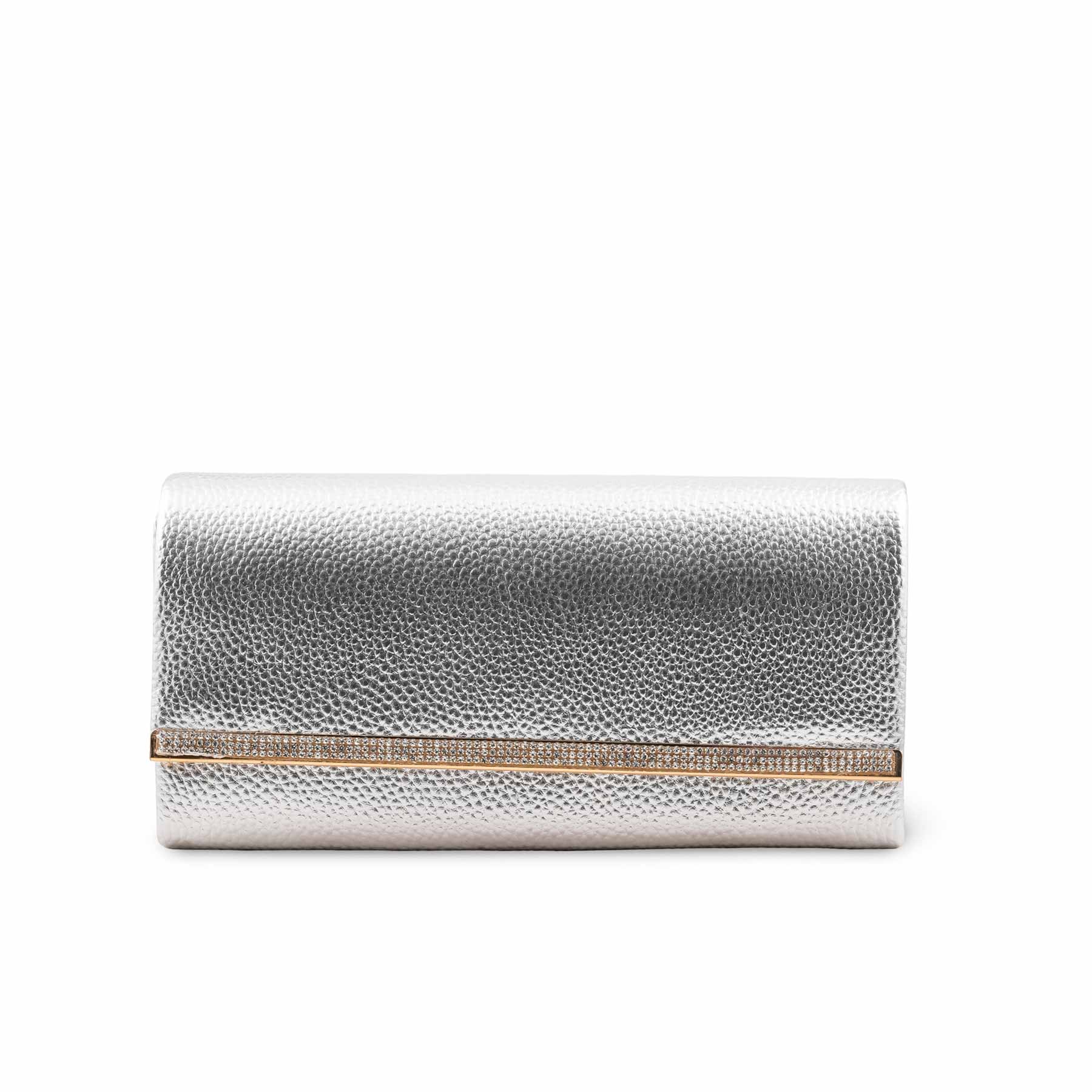 Silver Formal Clutch For Ladies P24417 - Image 2