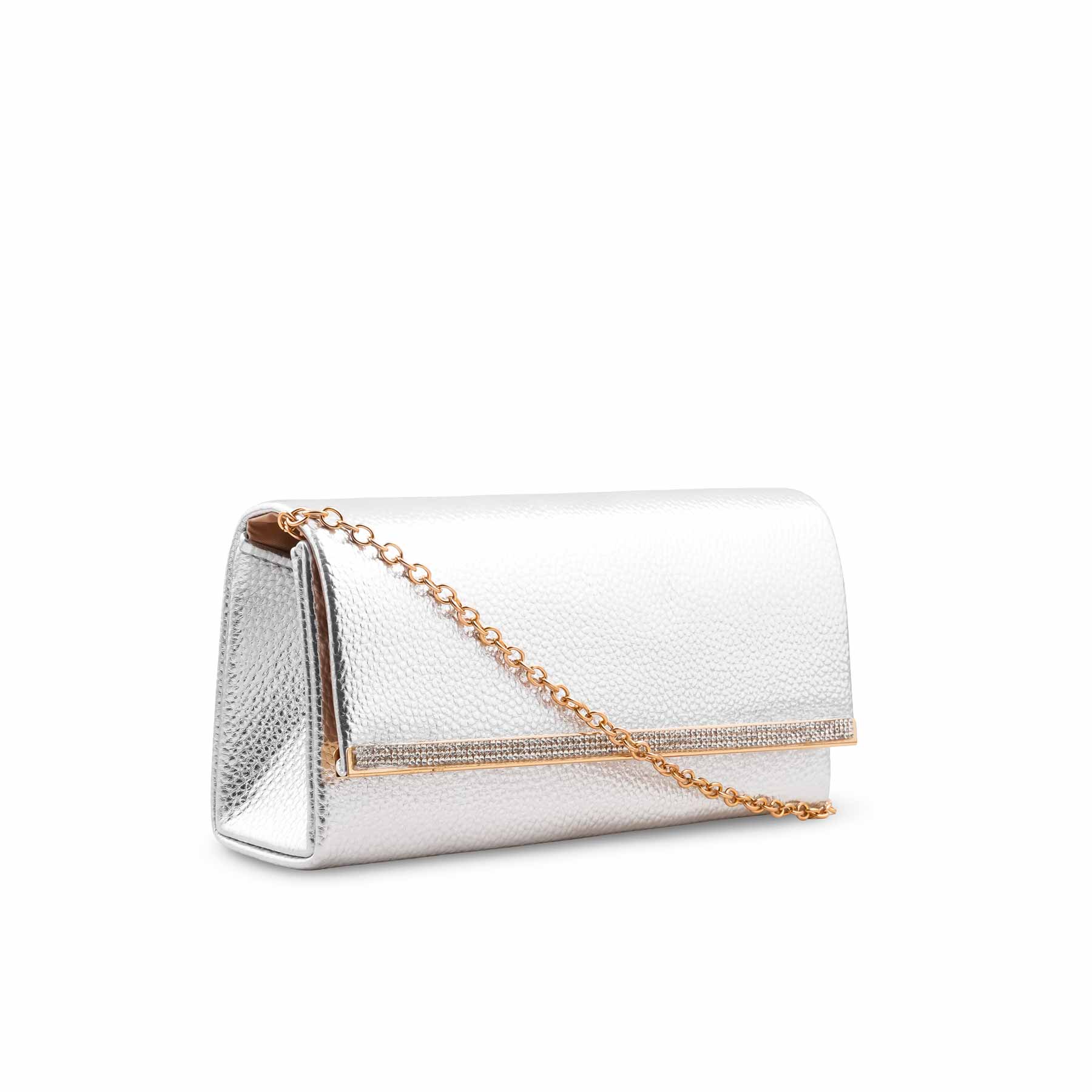 Silver Formal Clutch For Ladies P24417 - Image 3