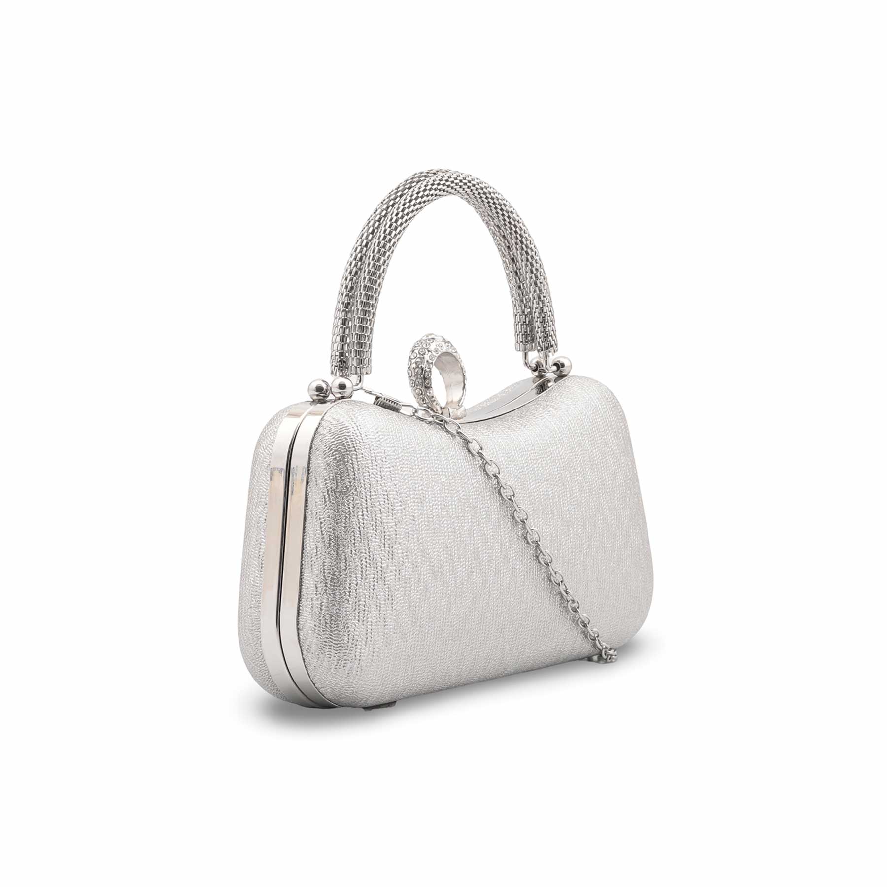 Silver Formal Clutch For Ladies P24437 - Image 3