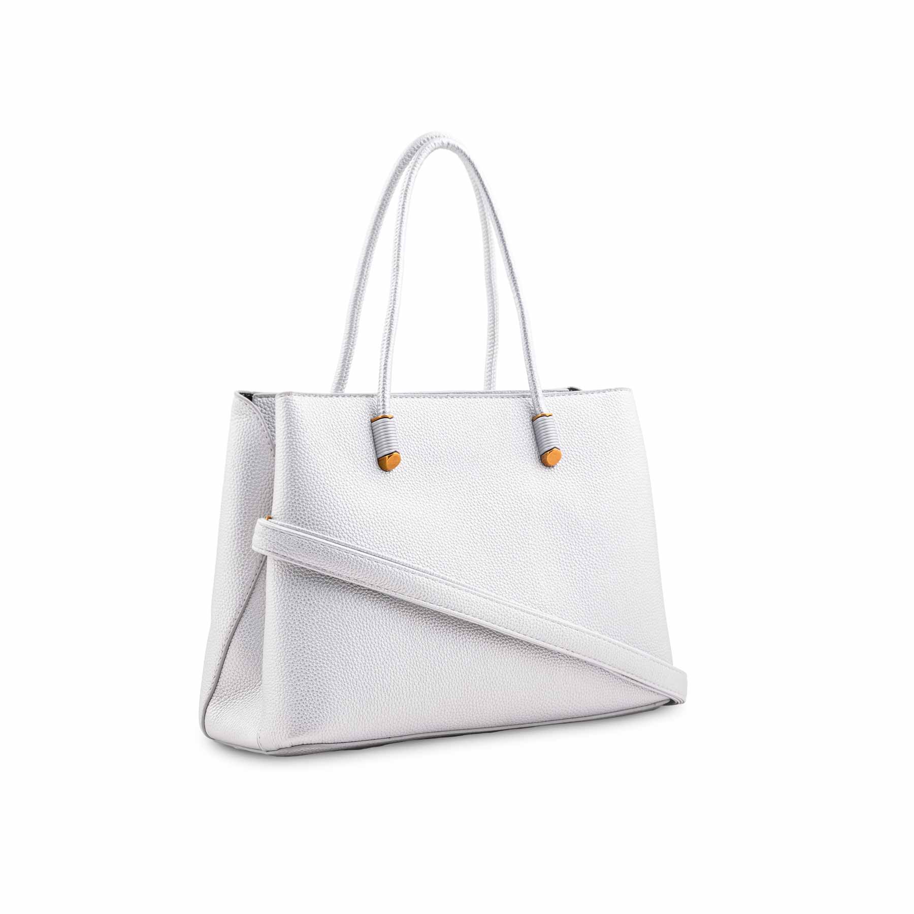 Silver Formal Hand Bag For Ladies P36591 - Image 3
