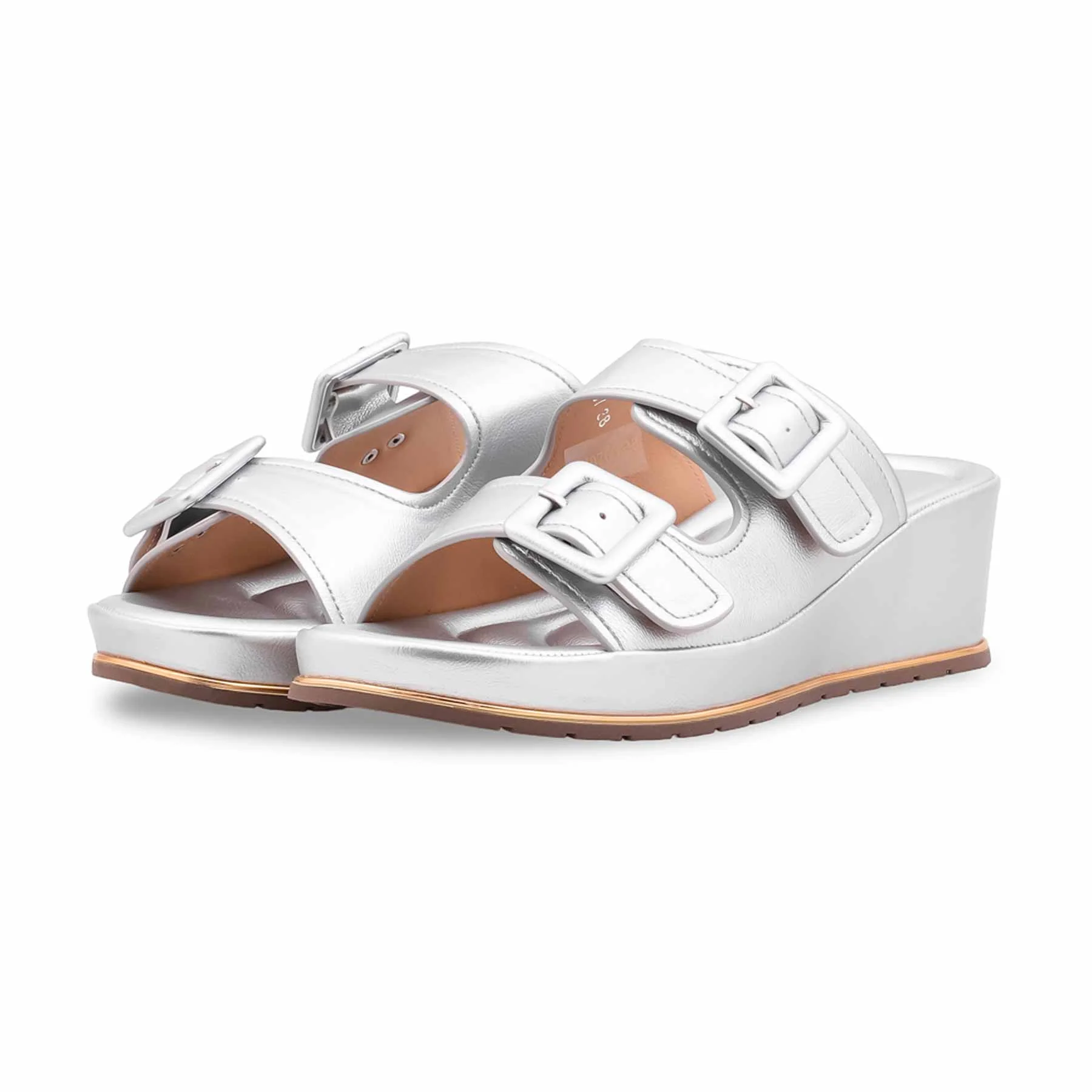 Silver Formal Slipper For Ladies PU0763 - Image 3